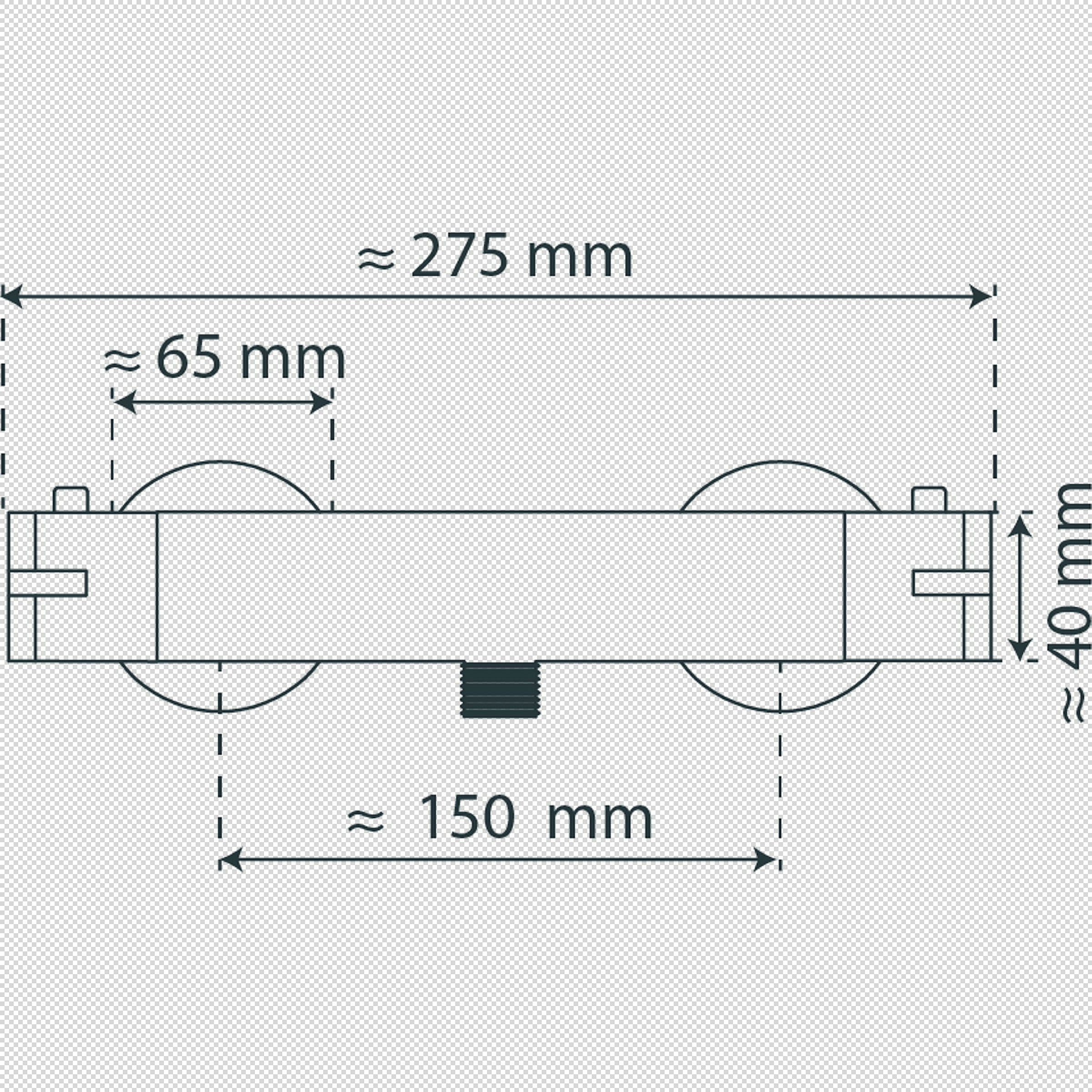 LONDON Thermostat Duscharmatur, Schwarz matt