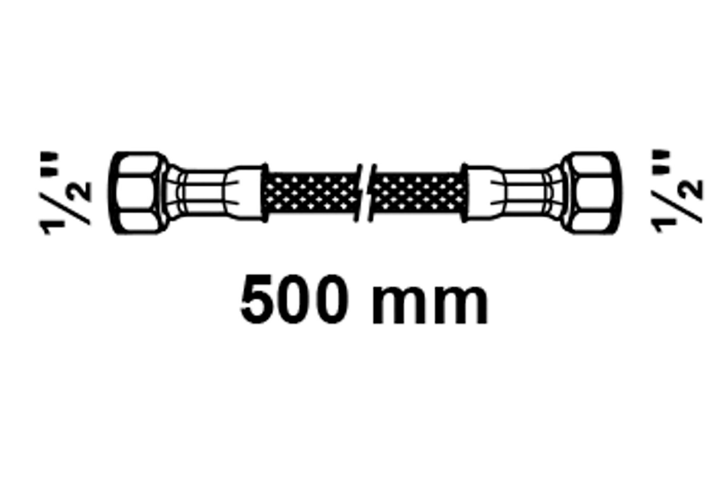 Flexibler Anschlussschlauch 500 mm, 1/2''IG x 1/2''IG