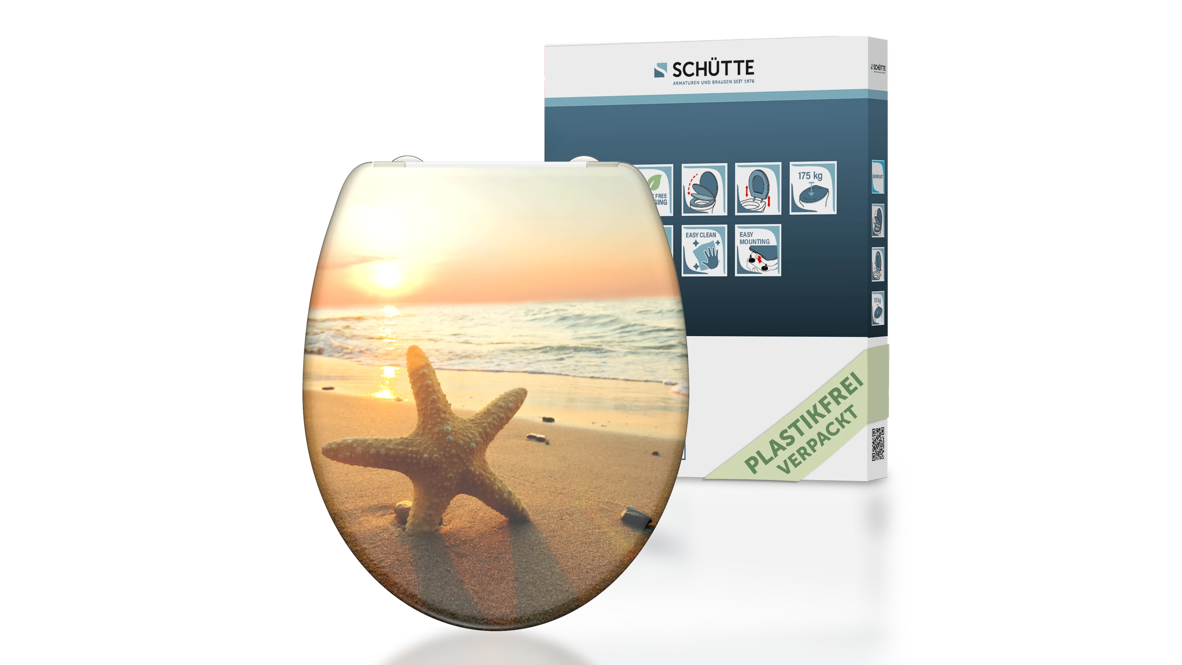 Duroplast WC-Sitz SEA STAR, mit Absenkautomatik und Schnellverschluss