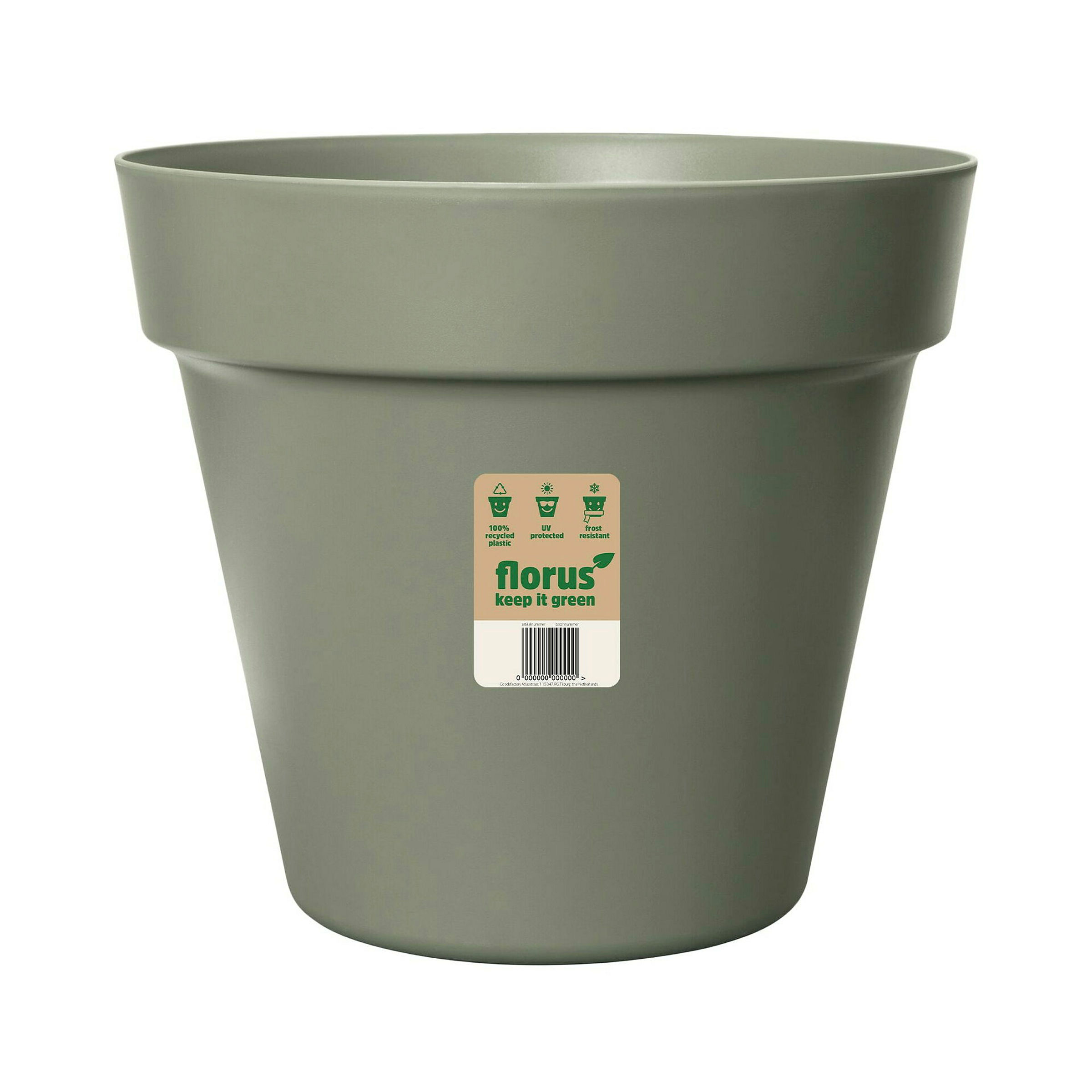 Florus Paris Pflanztopf 47 - Grün - L 47 x B 46.6 x H 42 cm - Innen und Auß