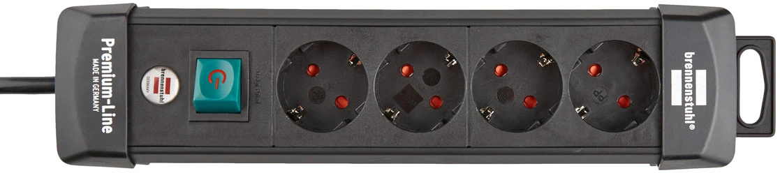 Premium-Line 4fach schwarz *DE* 18m H05VV-F3G15 mit Schalter