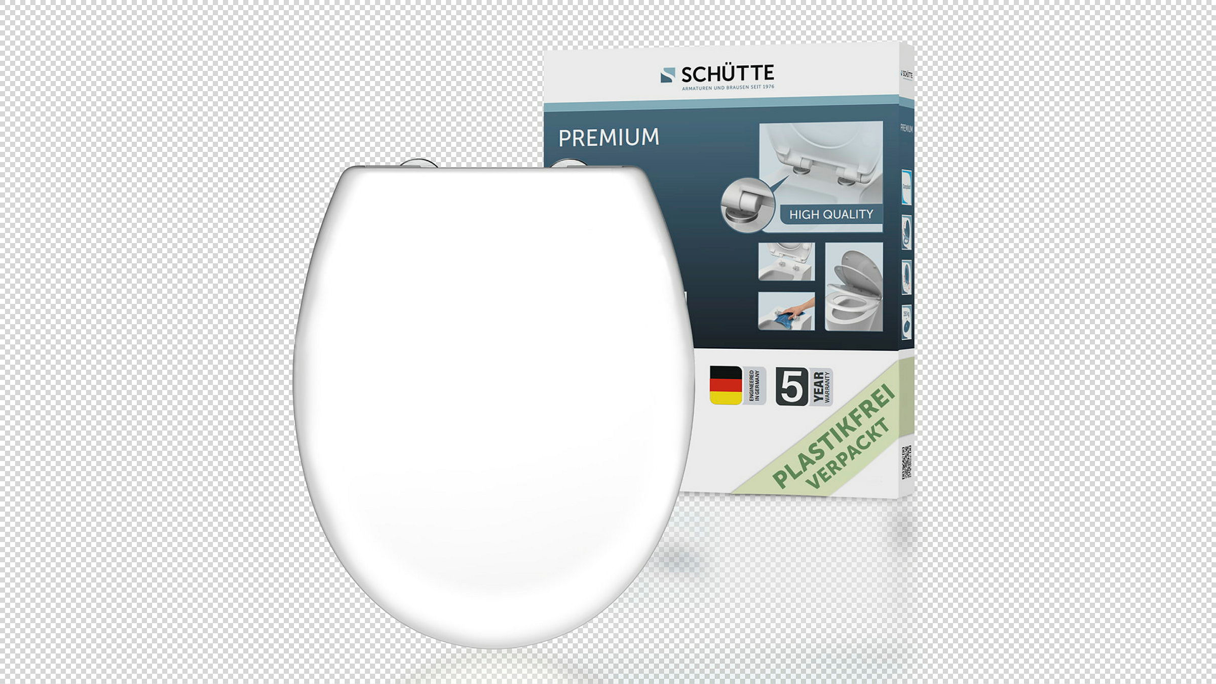 Duroplast WC-Sitz WHITE, mit Absenkautomatik und Schnellverschluss