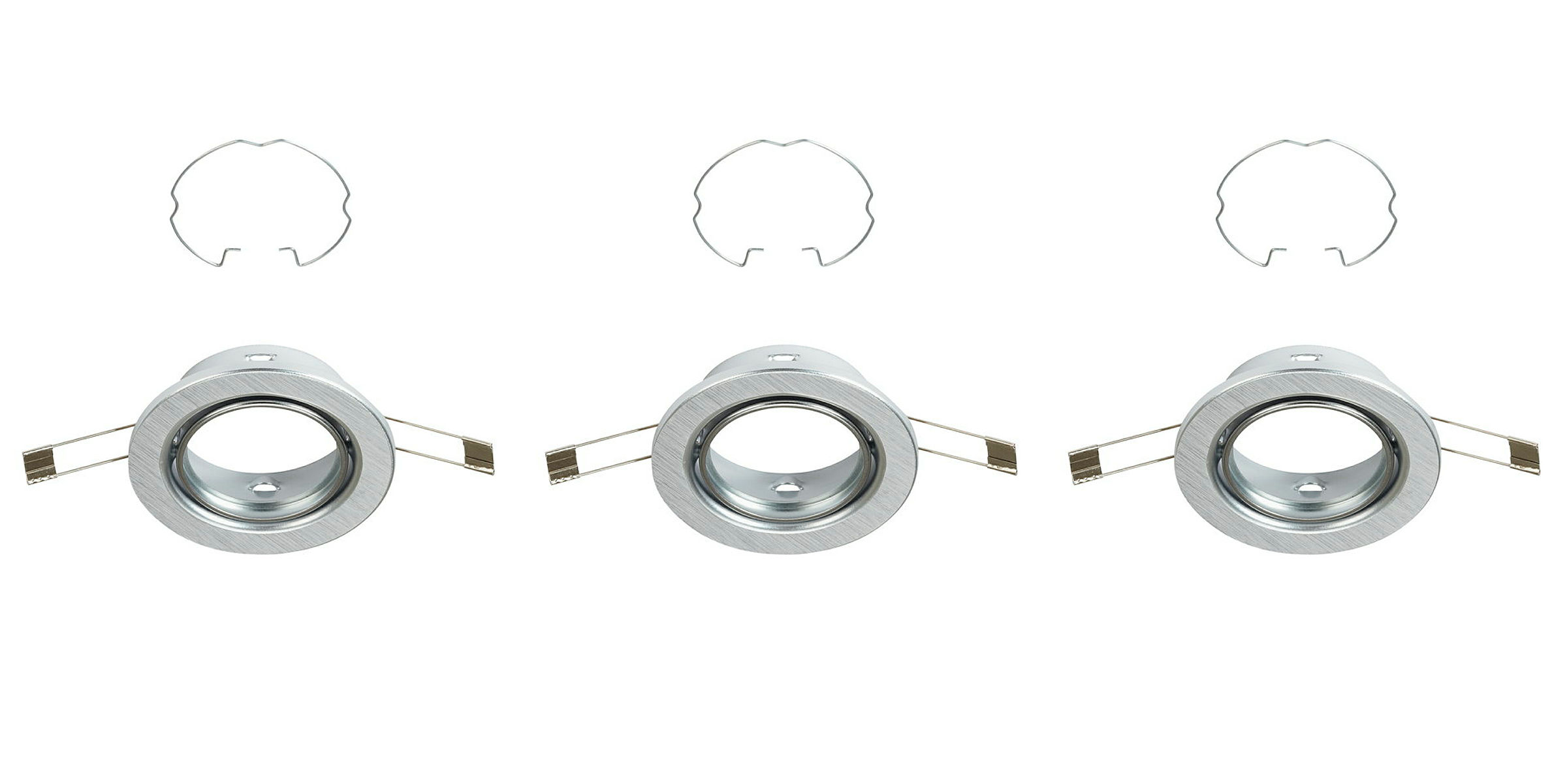 Einbauleuchten 3er-Set, alufarbig, exkl. 3xGU10