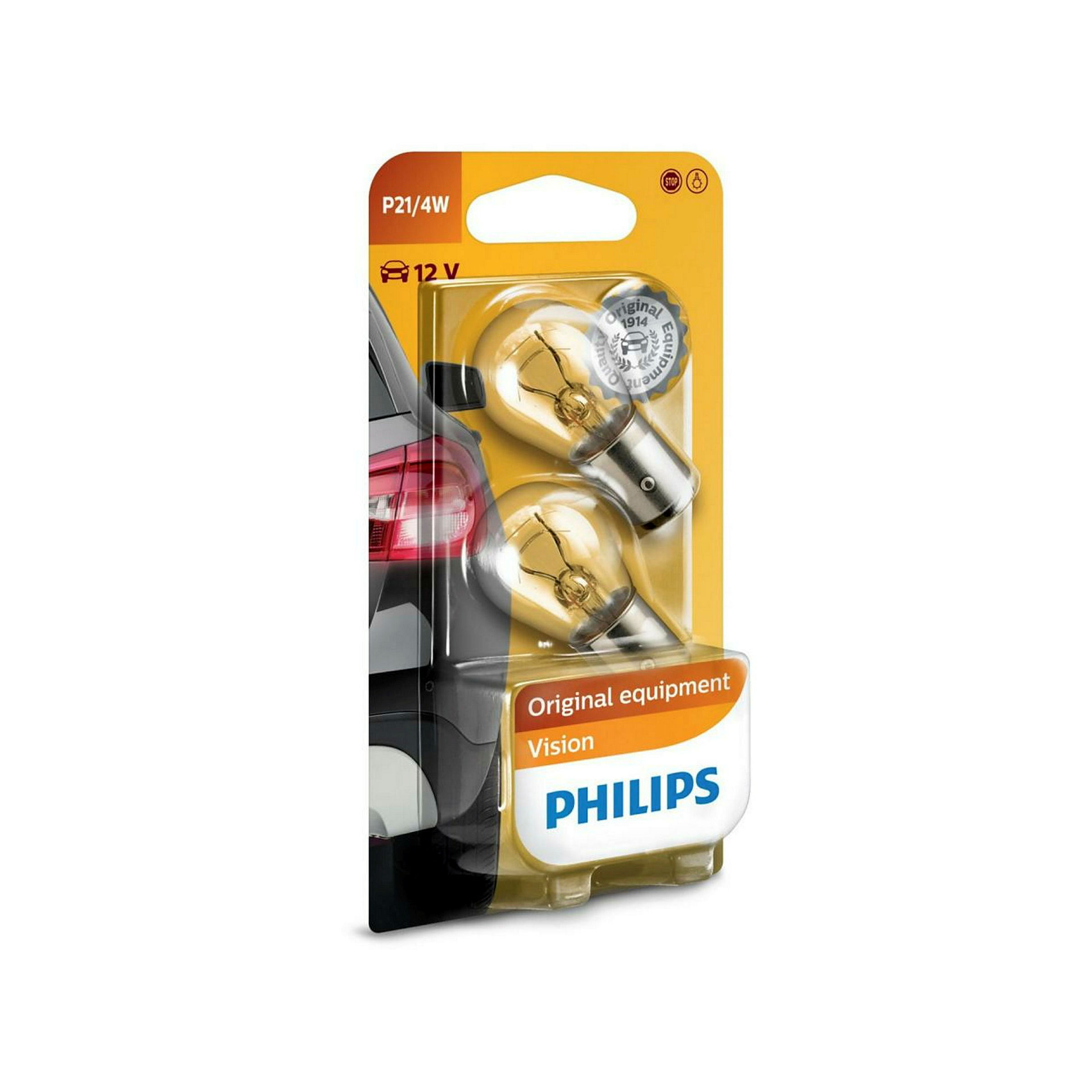 PHILIPS Steckbirnen 12 V/21-4 W BAZ15D 2er Blister