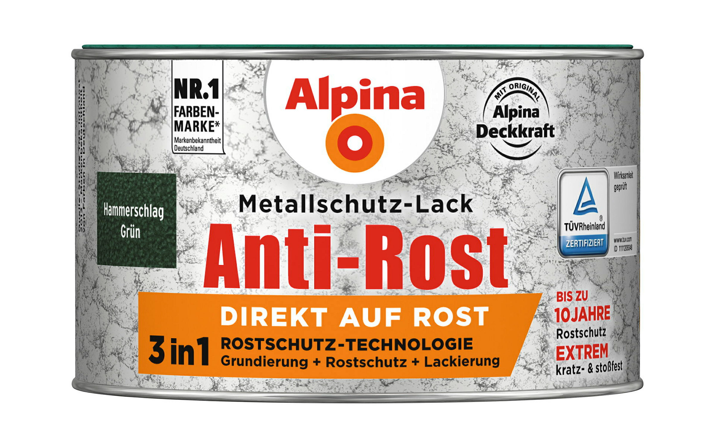 Alpina Metallschutzlack Anti-Rost Hammerschlag Grün 300ml