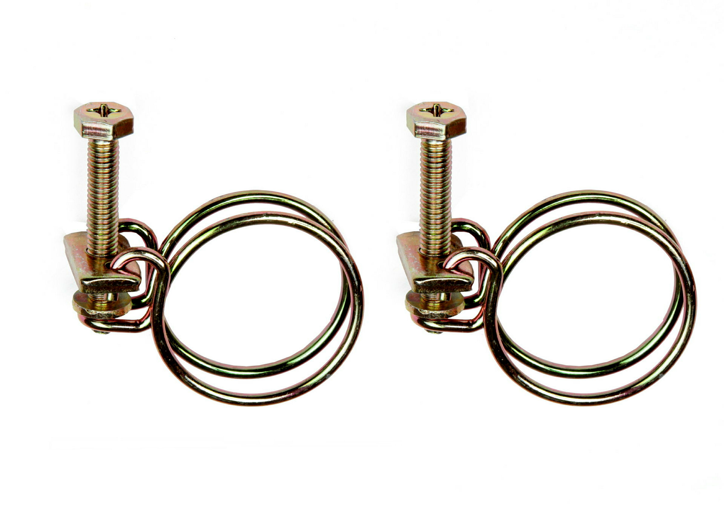 Spiralschlauchklemmen 2er-Set, Doppeldraht, Drahtdurch. 2,5 mm, verstellbar