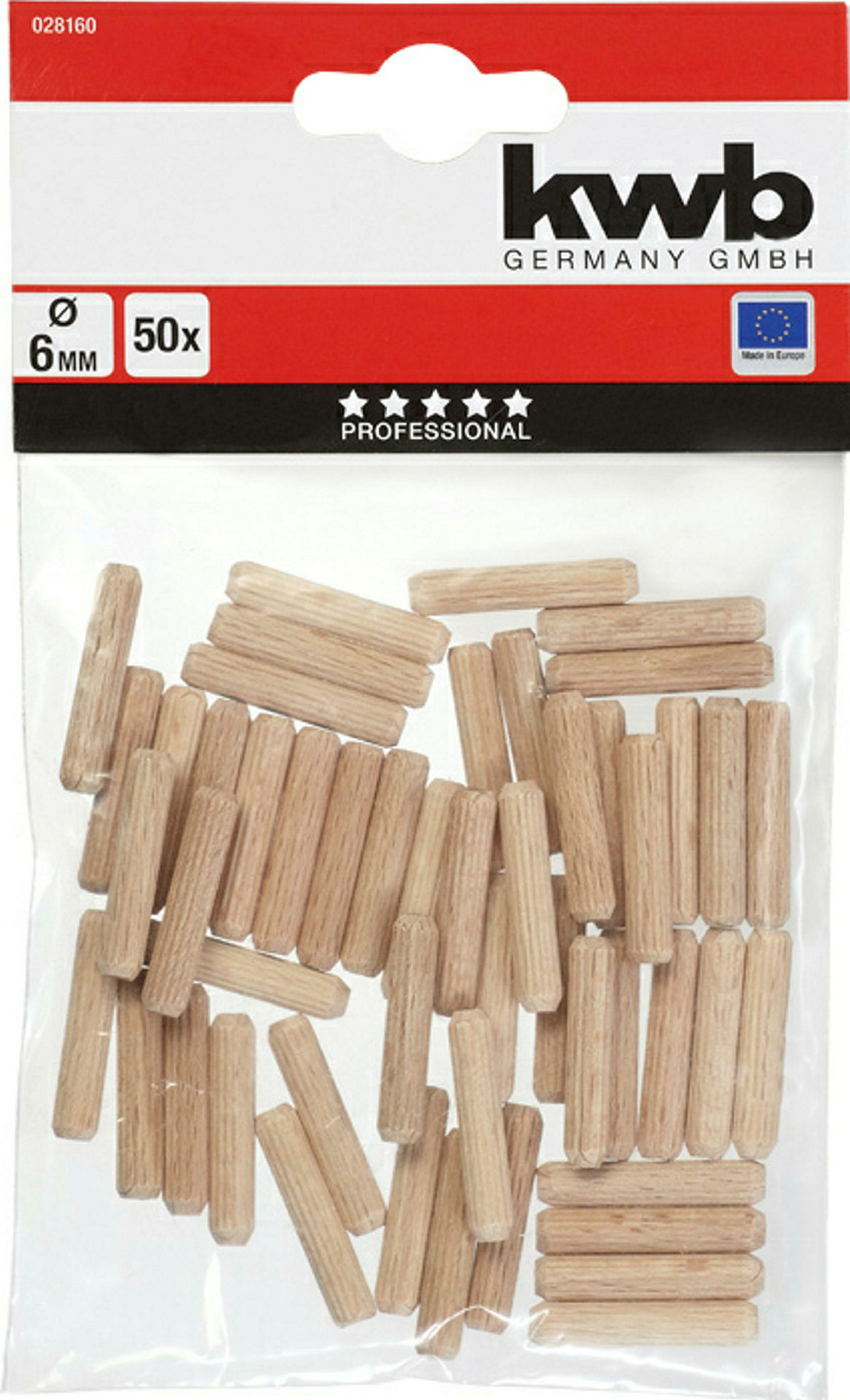 Holzdu bel, 6 x 30 mm, 50 Stk.