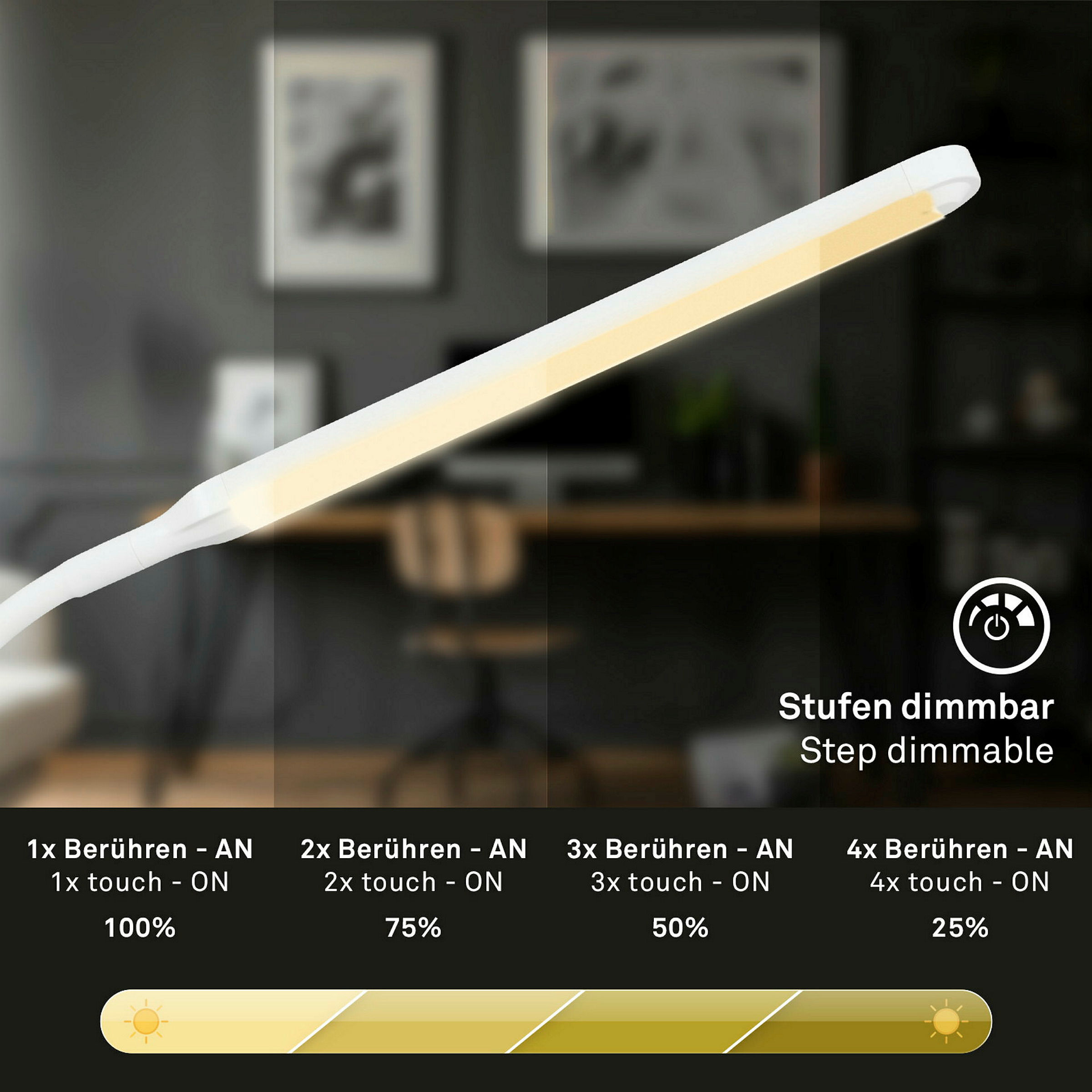 LED Tischleuchte, weiß, 1xLED-Platine/6W