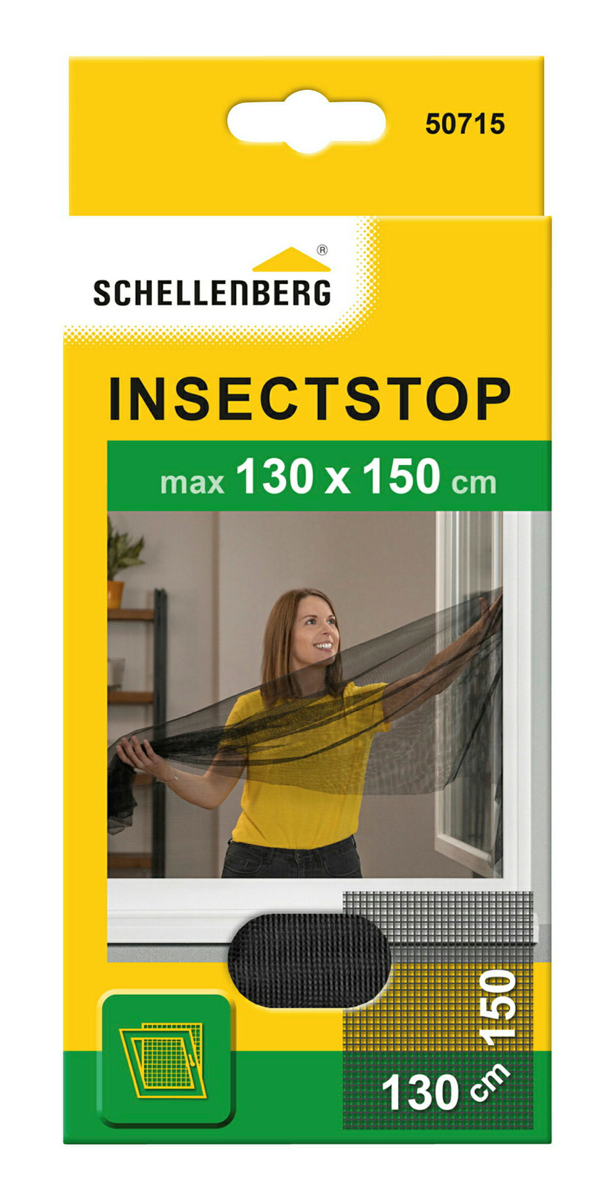 Schellenberg Fliegengitter für Fenster, 130 x 150 cm, anthrazit
