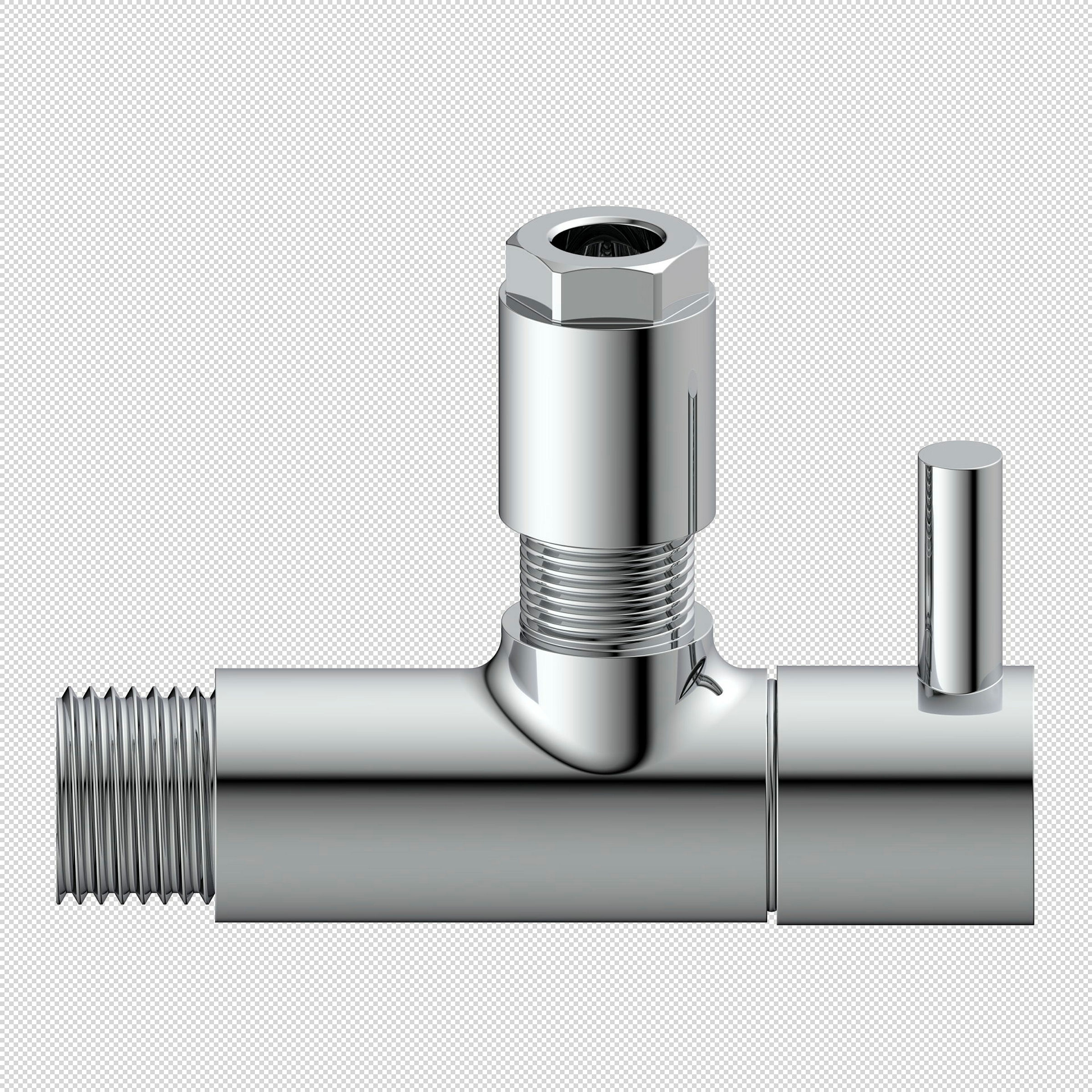 DEV-5WK, Eckventil, 1/2''AG x 10 mmQ, mit Rosette