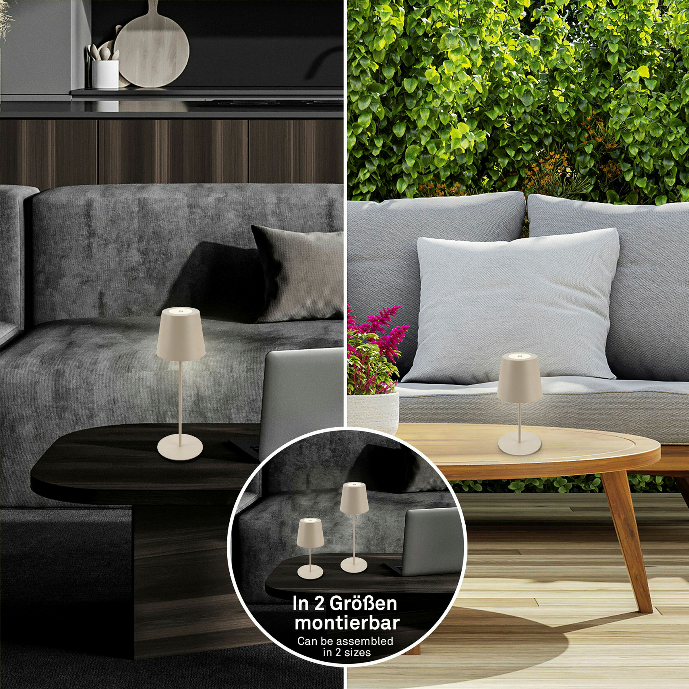 KIKI LED Akku Tischleuchte, IP44, 2,5W, Beige