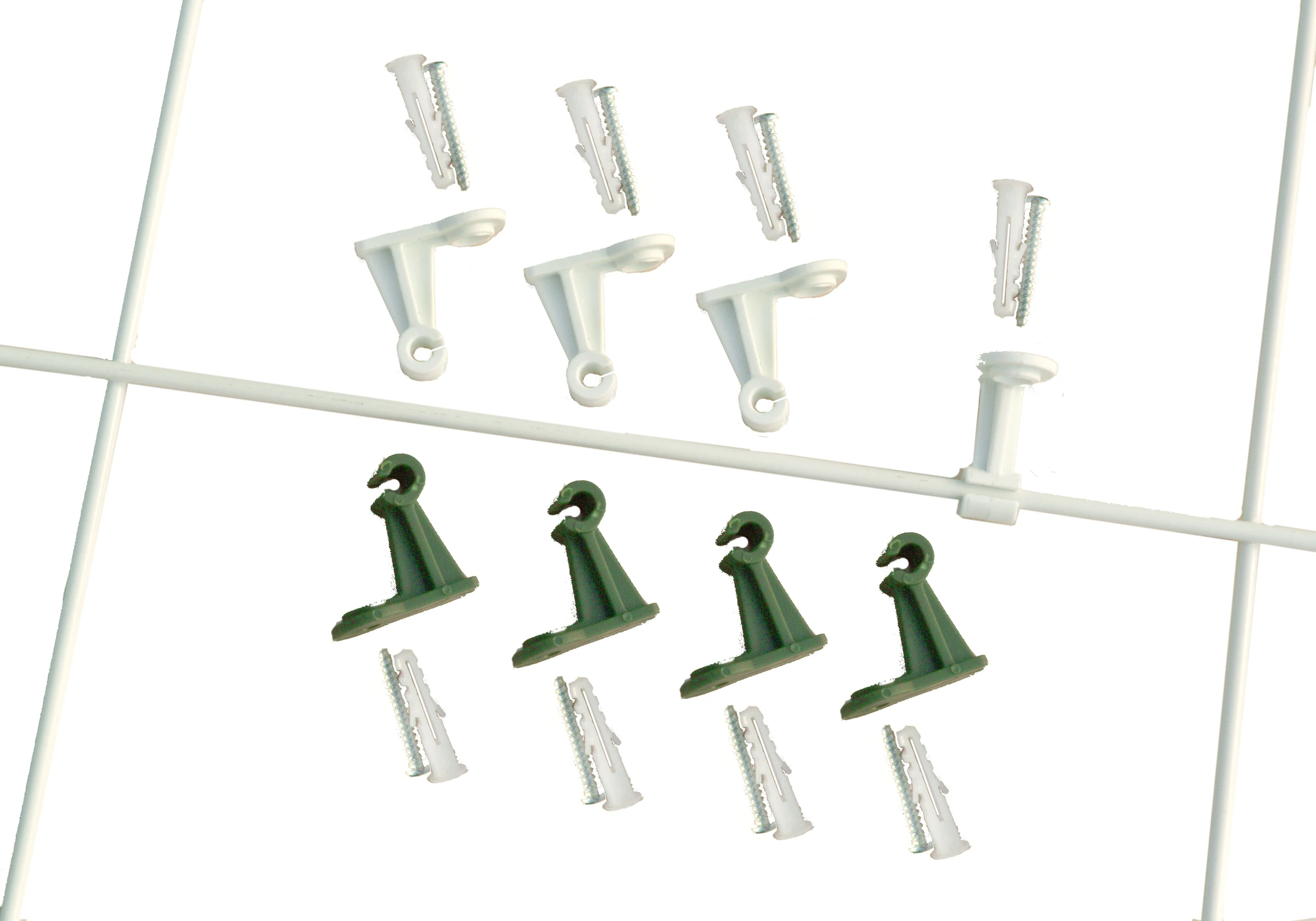 Halter für Gitterspaliere, Kunststoff, 4 Stück, weiß, L: 3,5 cm