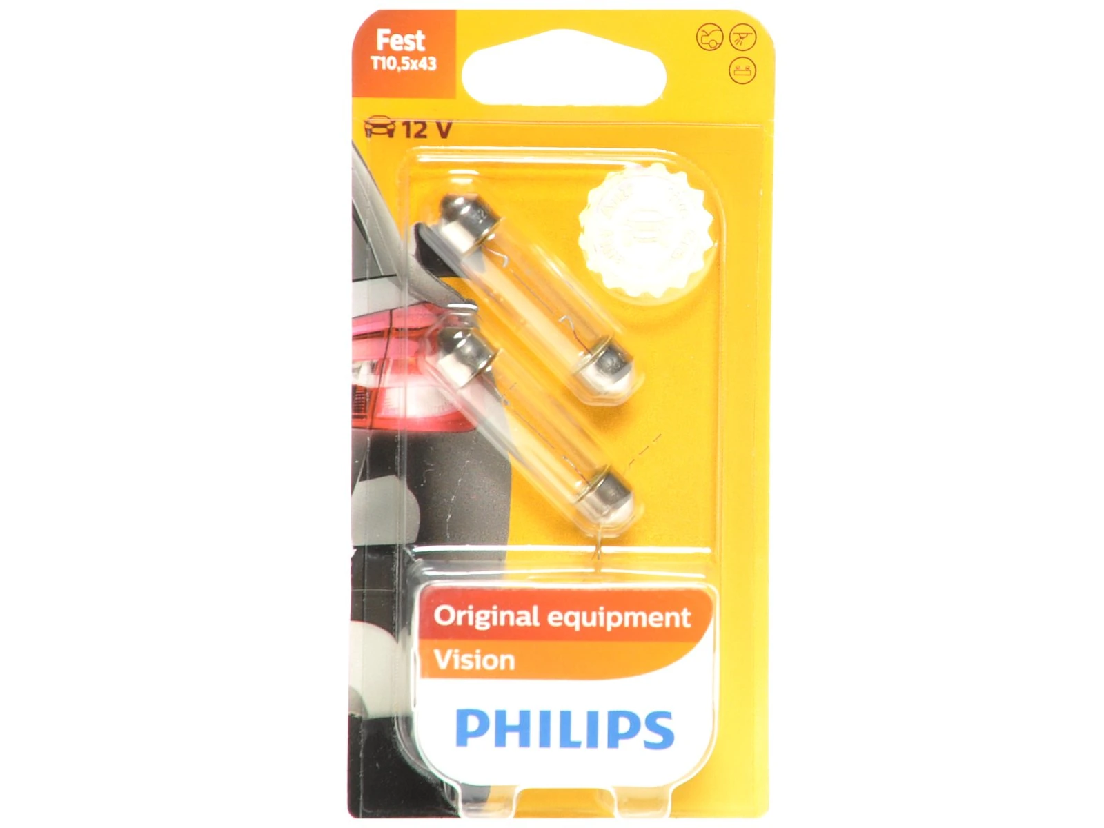 PHILIPS Soffitten 12 V/10 W S8,5 2er Blister