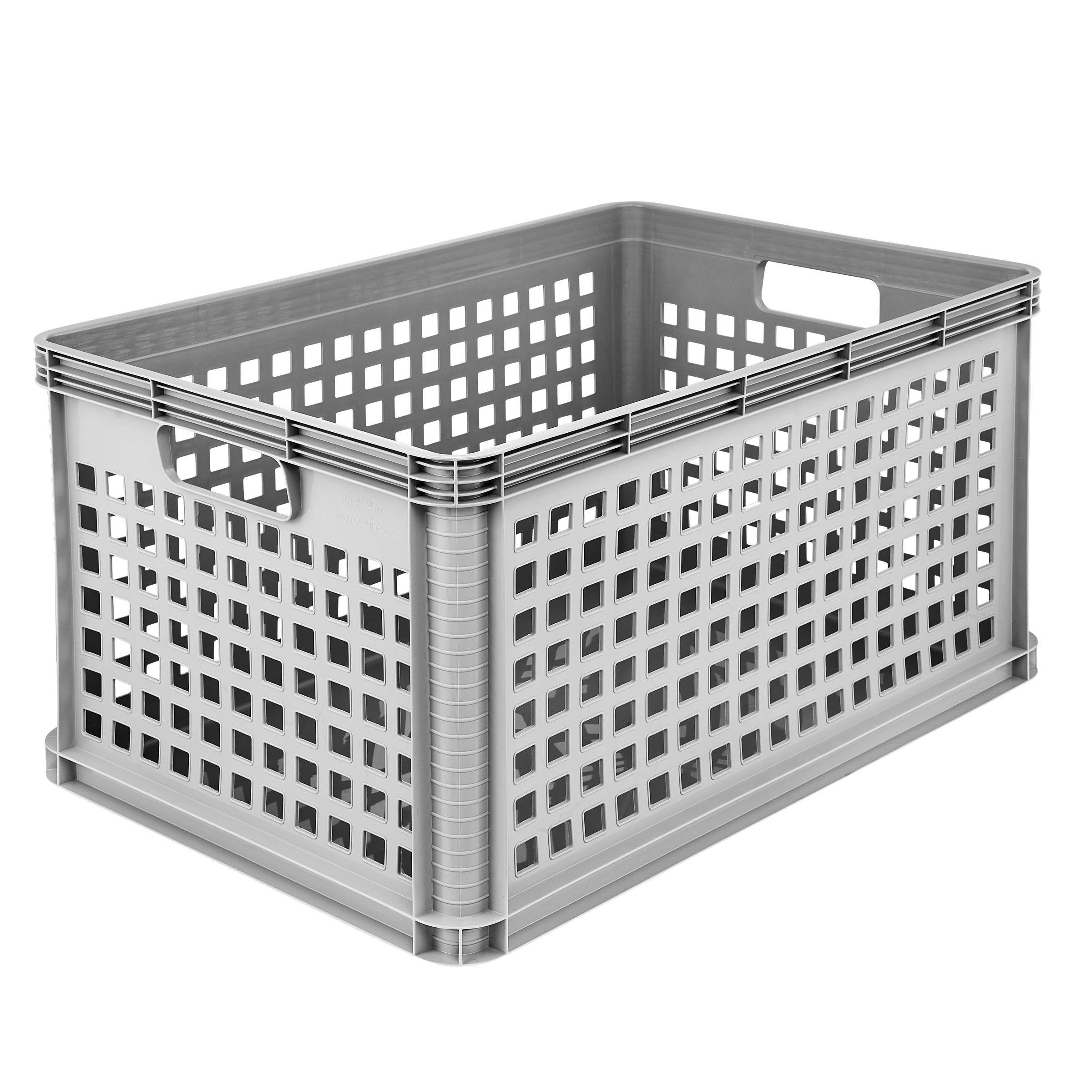 keeeper Transportkorb, Stapelbar, Polypropylen, 64 l, Robert, Nordic Grey