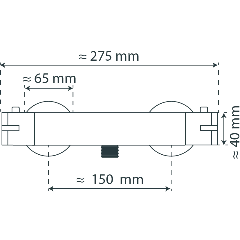 LONDON Thermostat Duscharmatur, Chrom