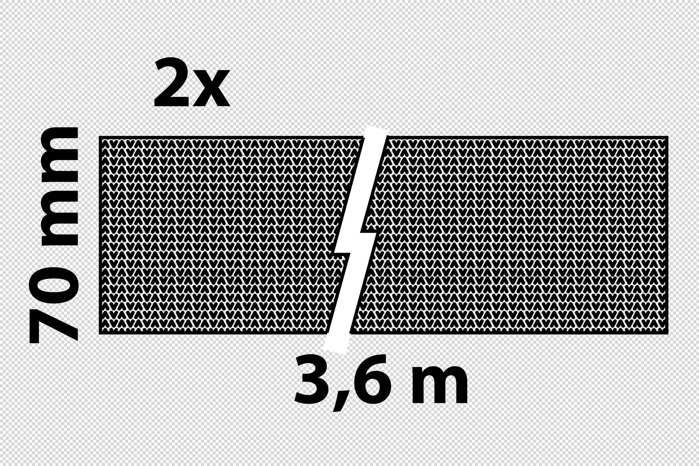 Isolierfilz, 70 mm x 3,6 m, nicht klebend (2x)