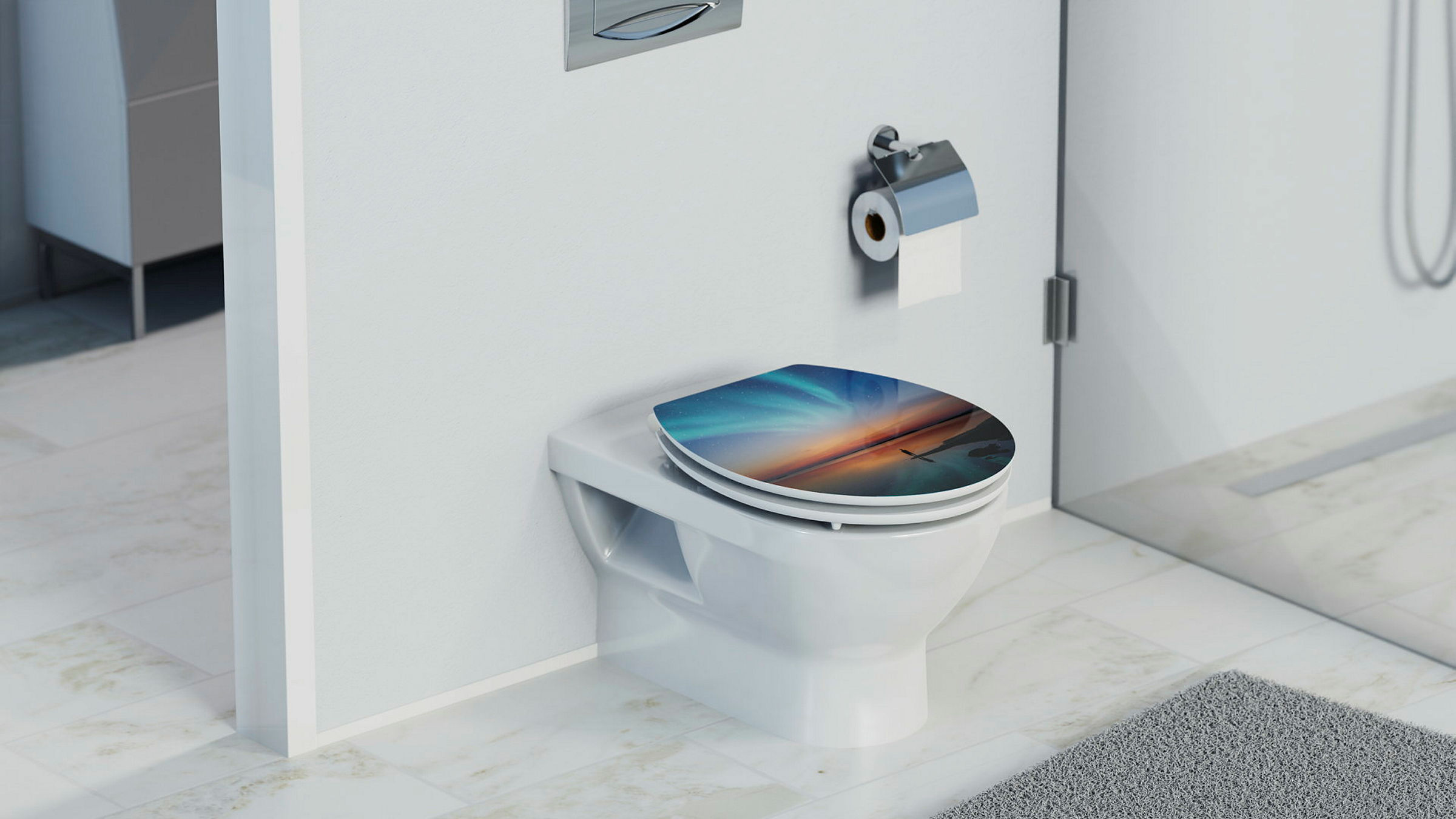 MDF HG WC-Sitz POLAR LIGHTS, mit Absenkautomatik
