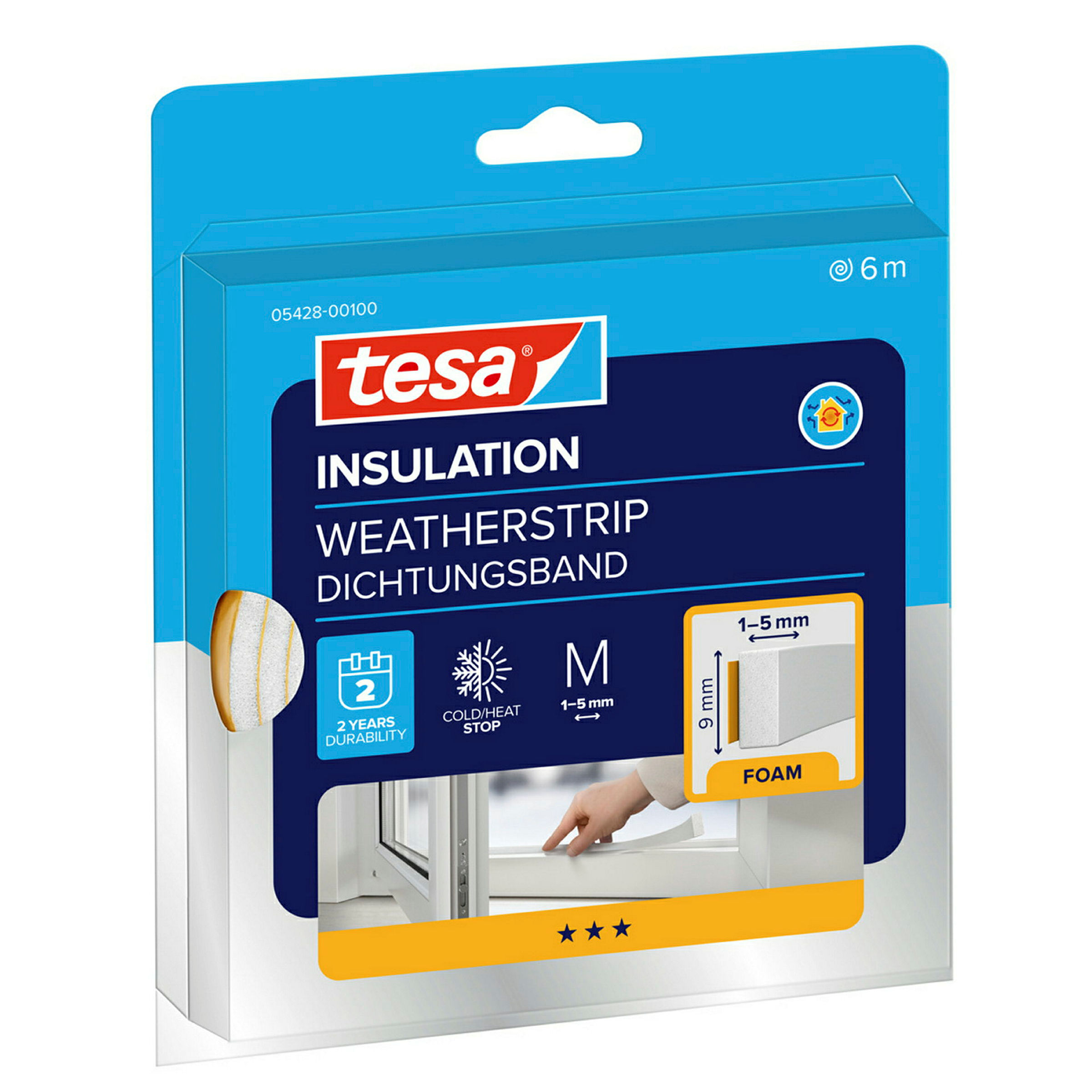 tesamoll® Universal Schaumstoff, weiß, für Spalten von 1-5mm