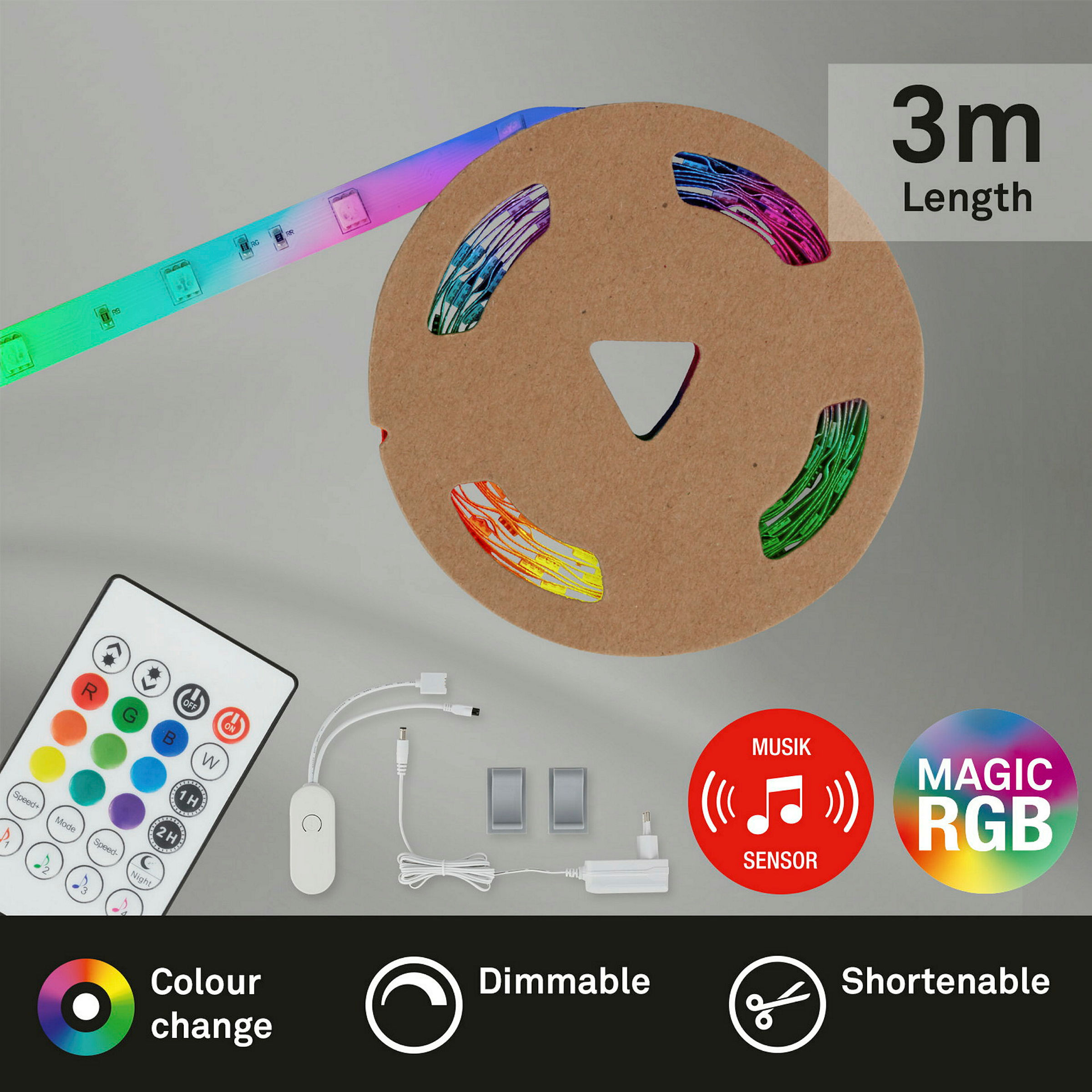 Magic RGB-LED Flexband, 3m, inkl. Musiksensor