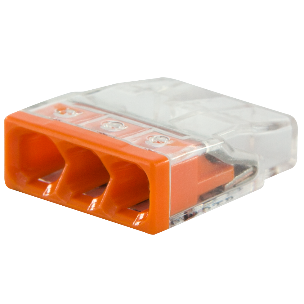 WAGO Compact-Verbindungsklemme, 3-fach, orange, 25 Stück
