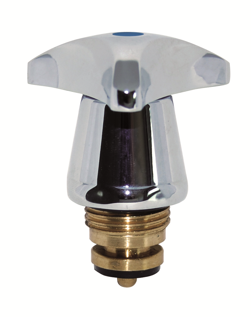 Metall-Trecorngriff, Chrom, mit Oberteil 1/2'', Markierung blau