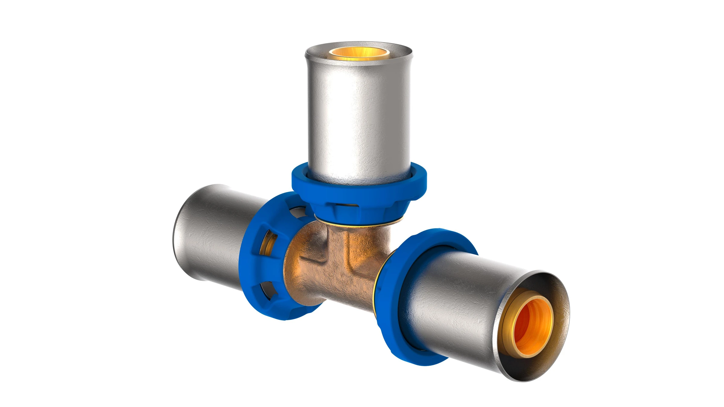 MS T-Stück, blank, 26 mm, Pressfitting für MSVR