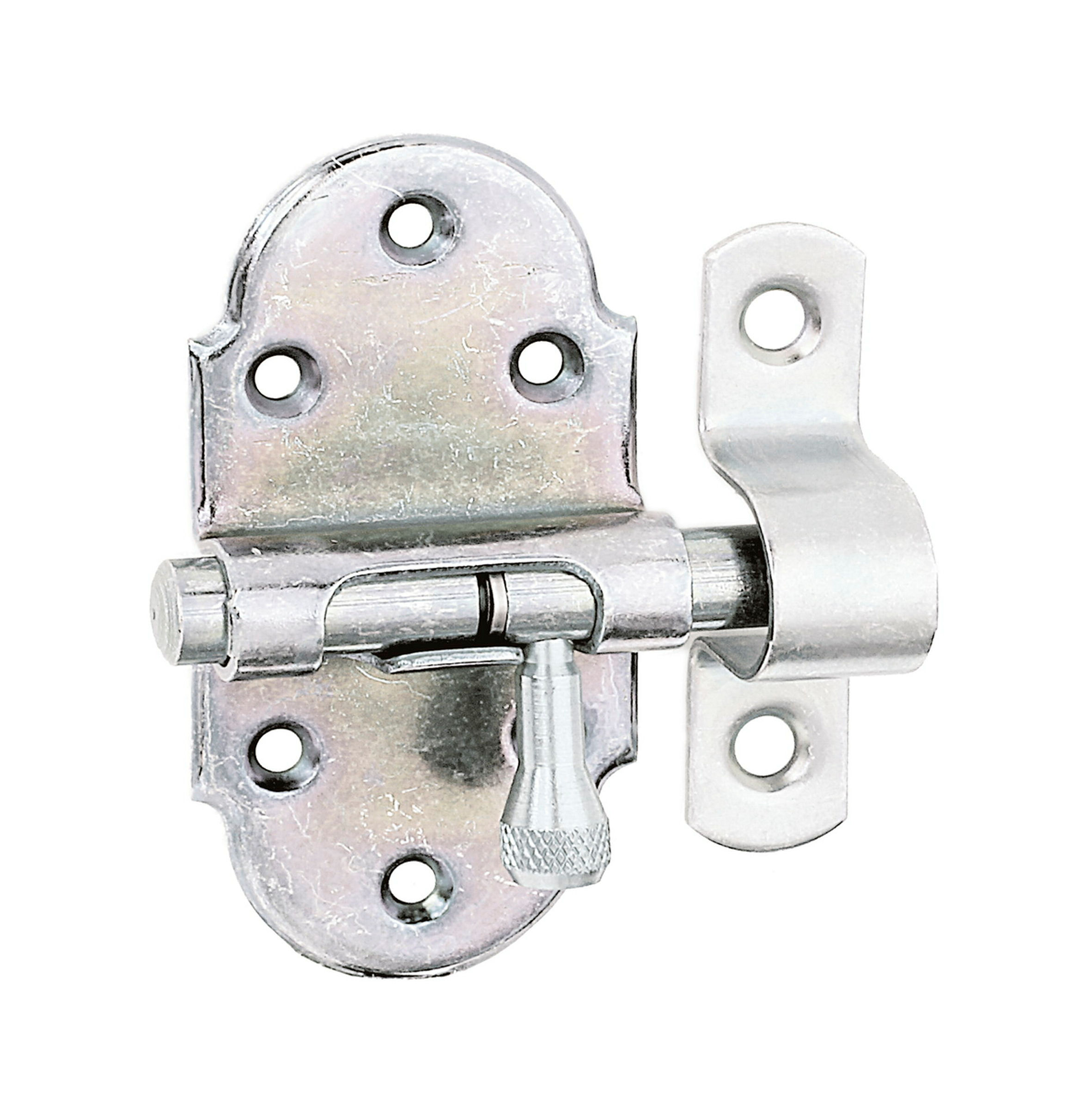 Grendelriegel mit Messing-Knopf 40x75Ø9 verzinkt