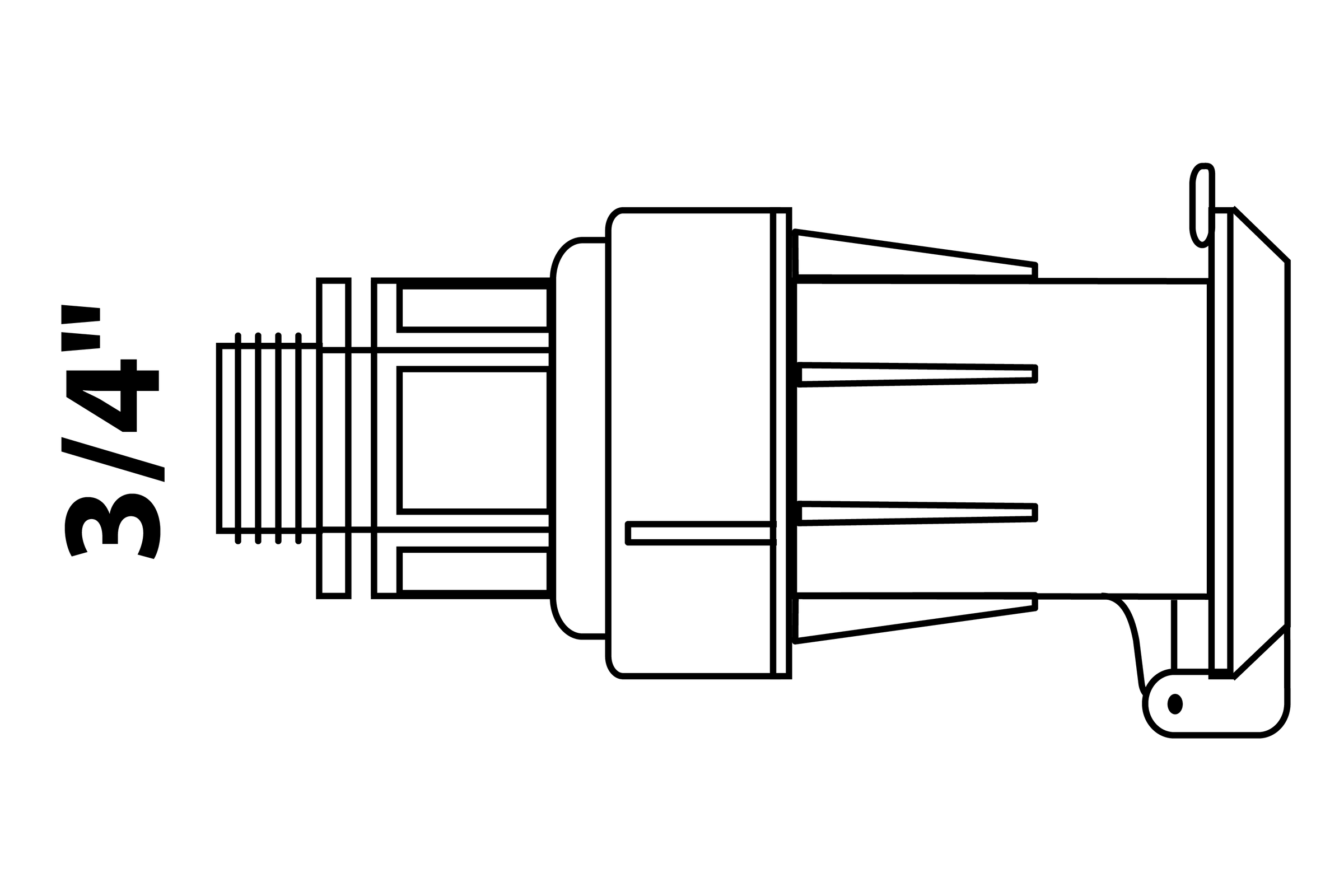 PP Wassersteckdose, 3/4''AG, für HDPE