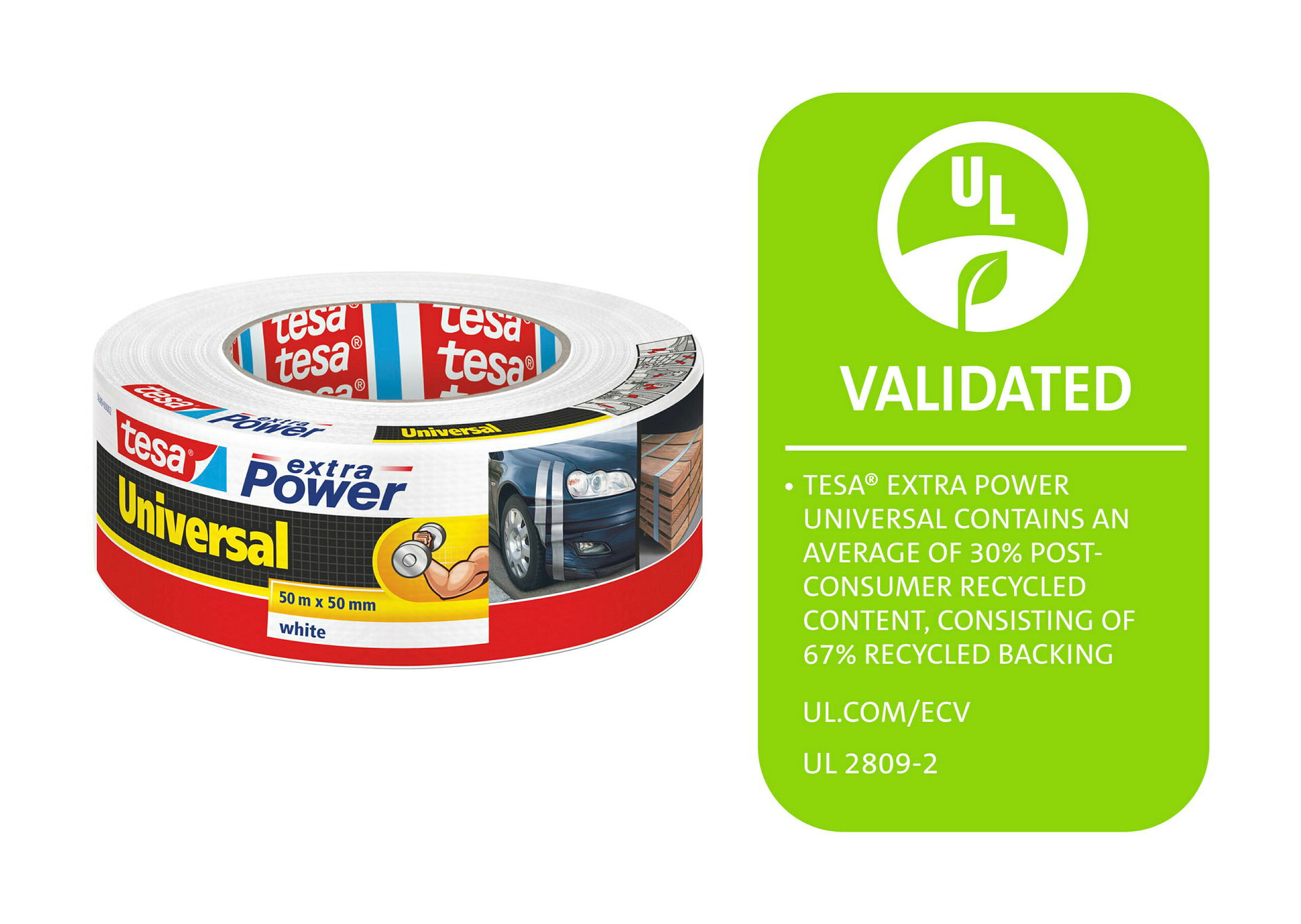 tesa® Reparaturband extra Power Universal , weiß, 50m x 50mm