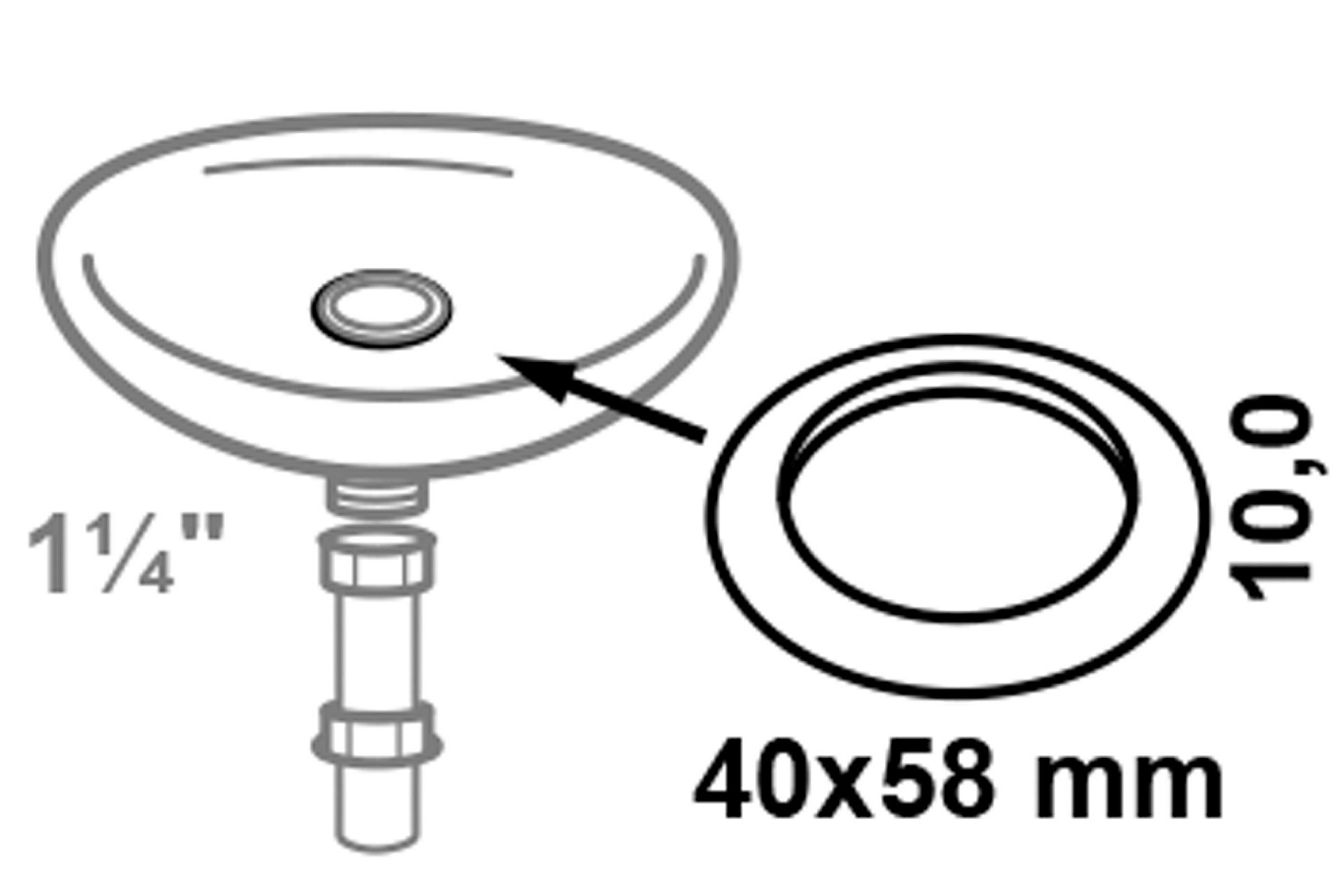 Ventilkelchdichtung, Silikon, 40 x 60 x 10 mm, konisch, für 1 1/4''