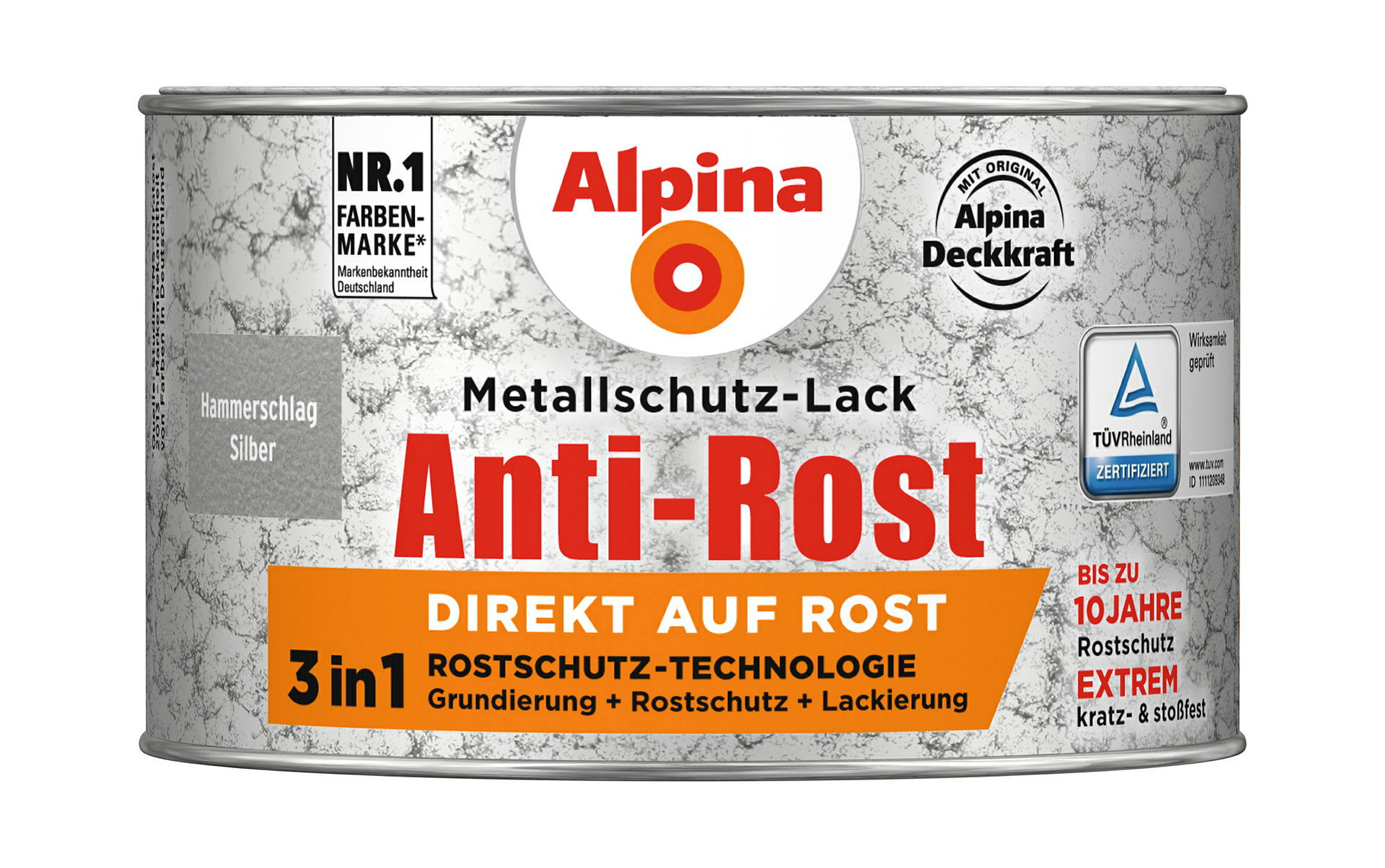 Alpina Metallschutzlack Anti-Rost Hammerschlag Silber 300ml