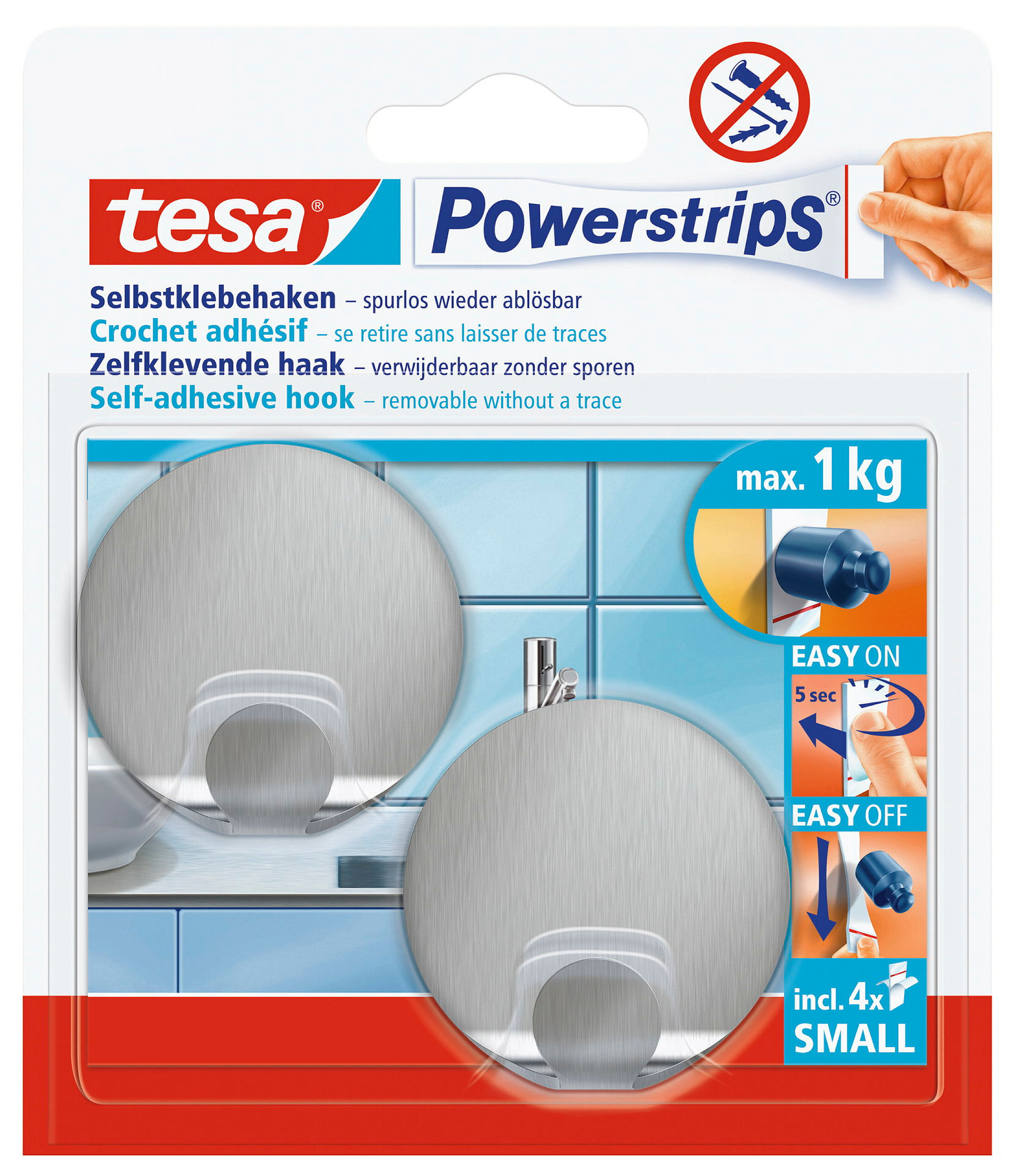 tesa Powerstrips® Haken Small Metall rund