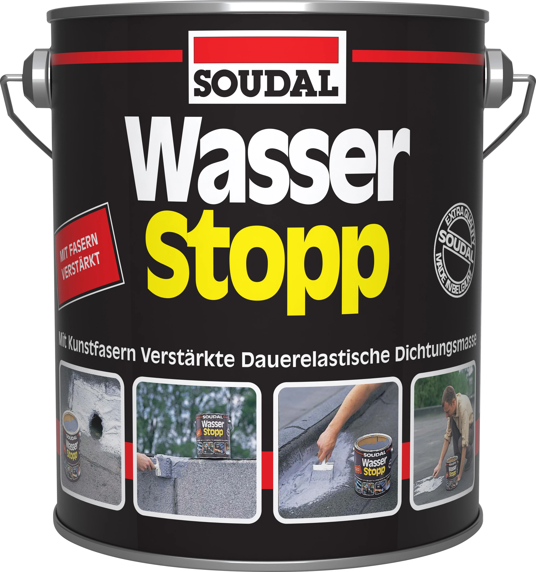 Soudal Wasser Stopp - Die sofort wirksame, faserverstärkte Dachschutzschich