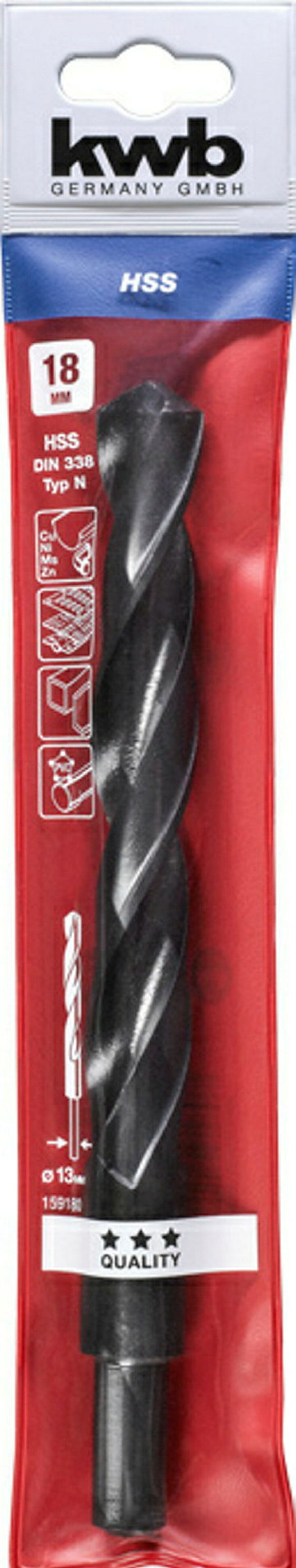 HSS Spiralbohrer mit abgedrehtem Schaft, ø 18.0 mm