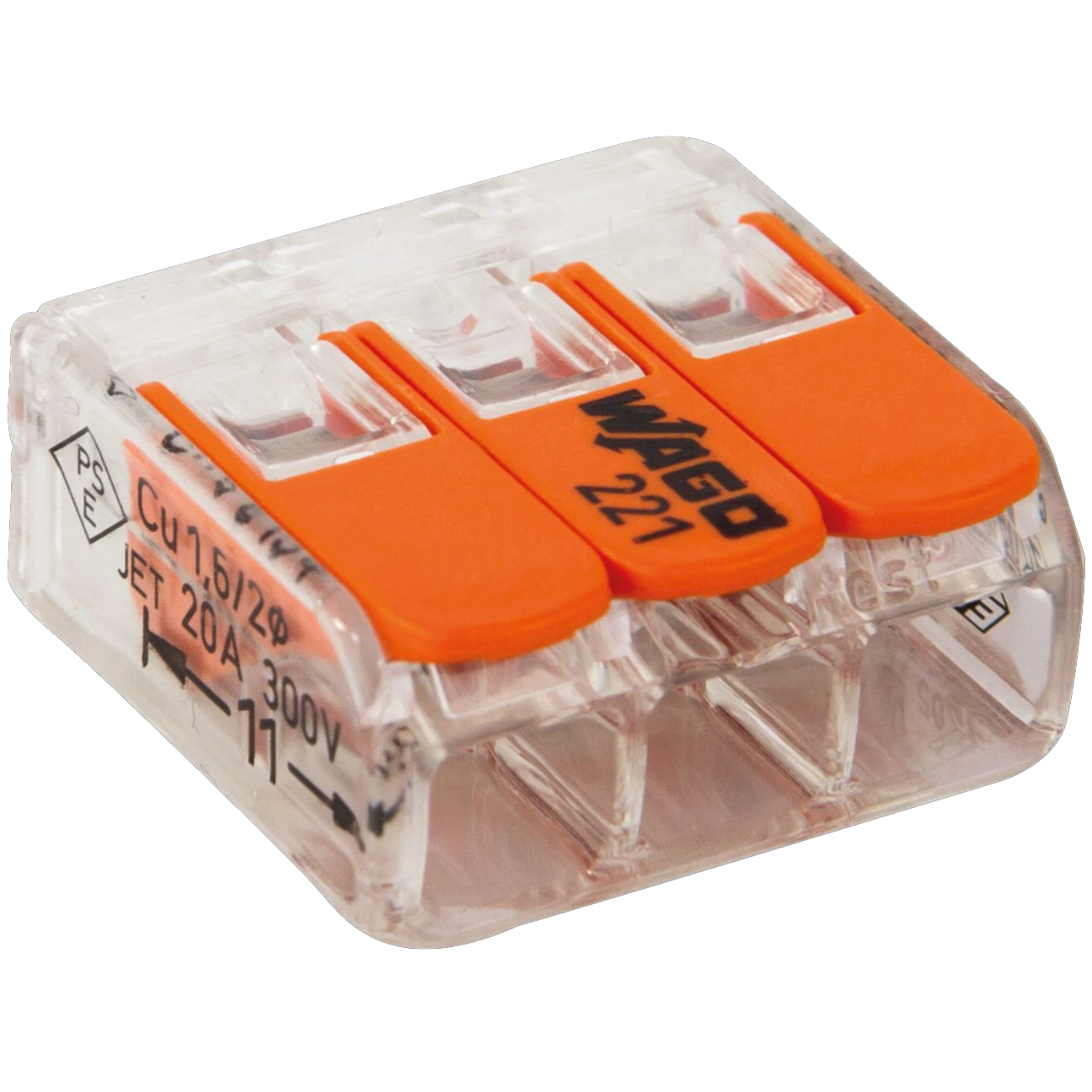 WAGO Verbindungsklemme, 3-fach, orange, 10 Stück