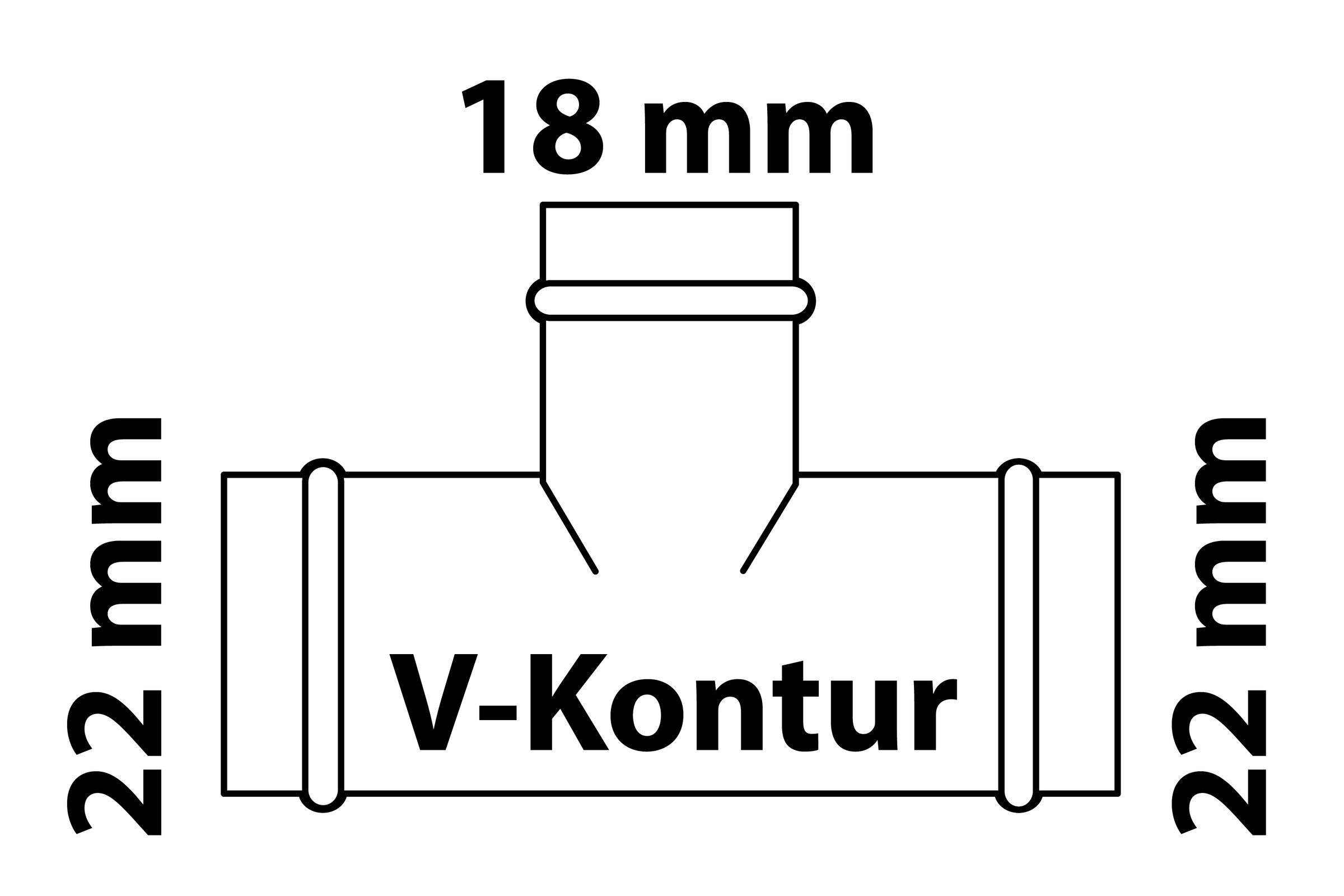CU Reduzier-T-Stück, blank, 22mmx18mmx22mm,3Muffen,(P5130)