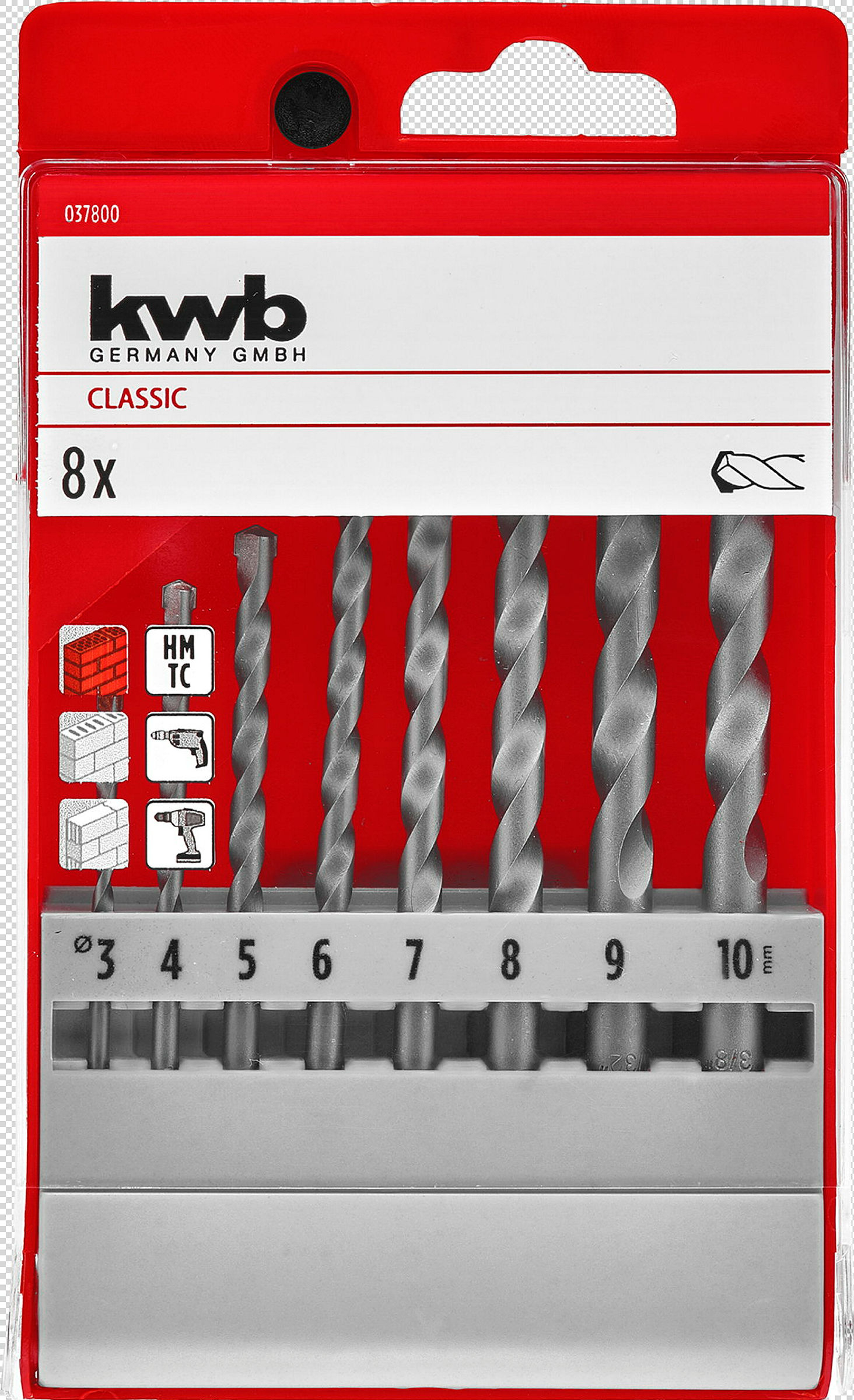 Steinbohrer Kass. 3-10, 8tlg.