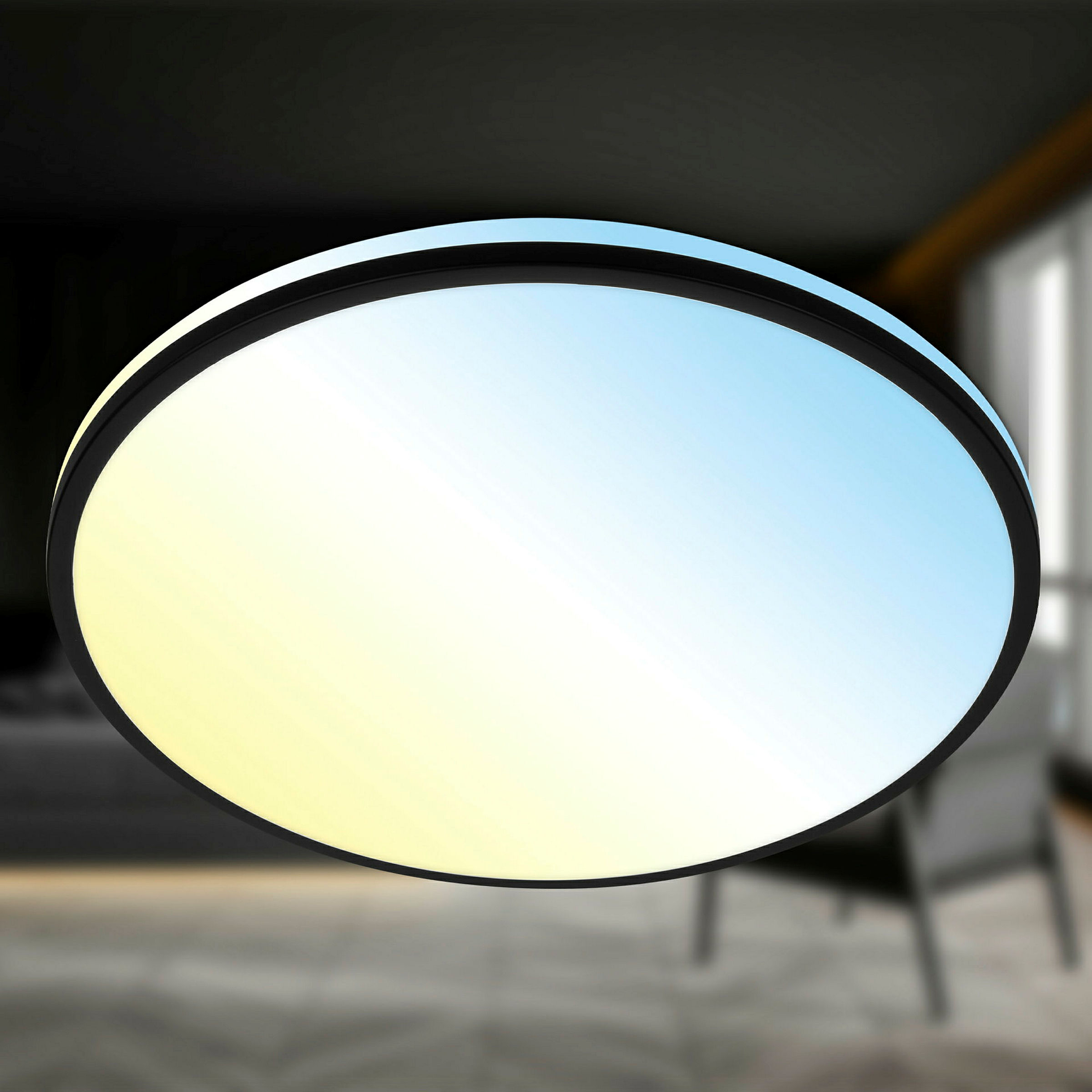 LANA CCT-LED Deckenleuchte, Schwarz, LED / 40W