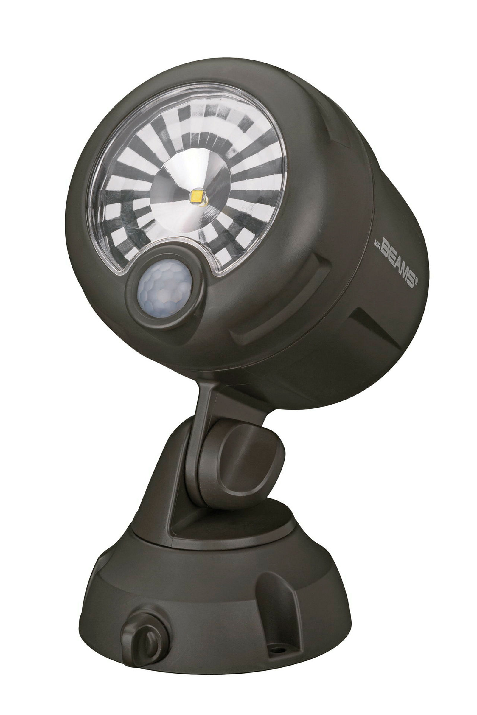 Der braune batteriebetriebene LED-Strahler MB360XT ist mit seinem Lichtstro