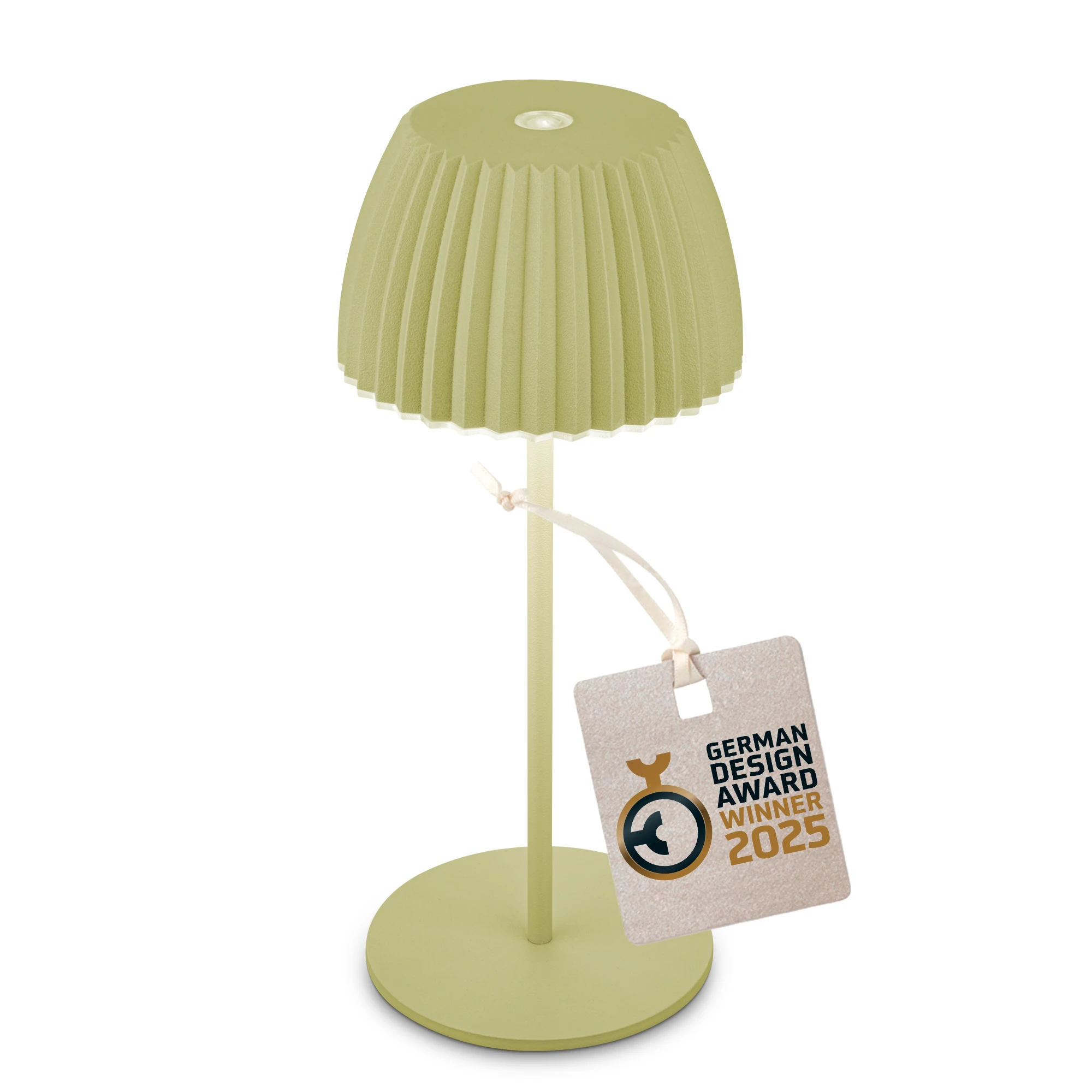 Brilo unplugged RIFFLE Akku Mini Tischleuchte mit Lichtkante - Pastellgrün