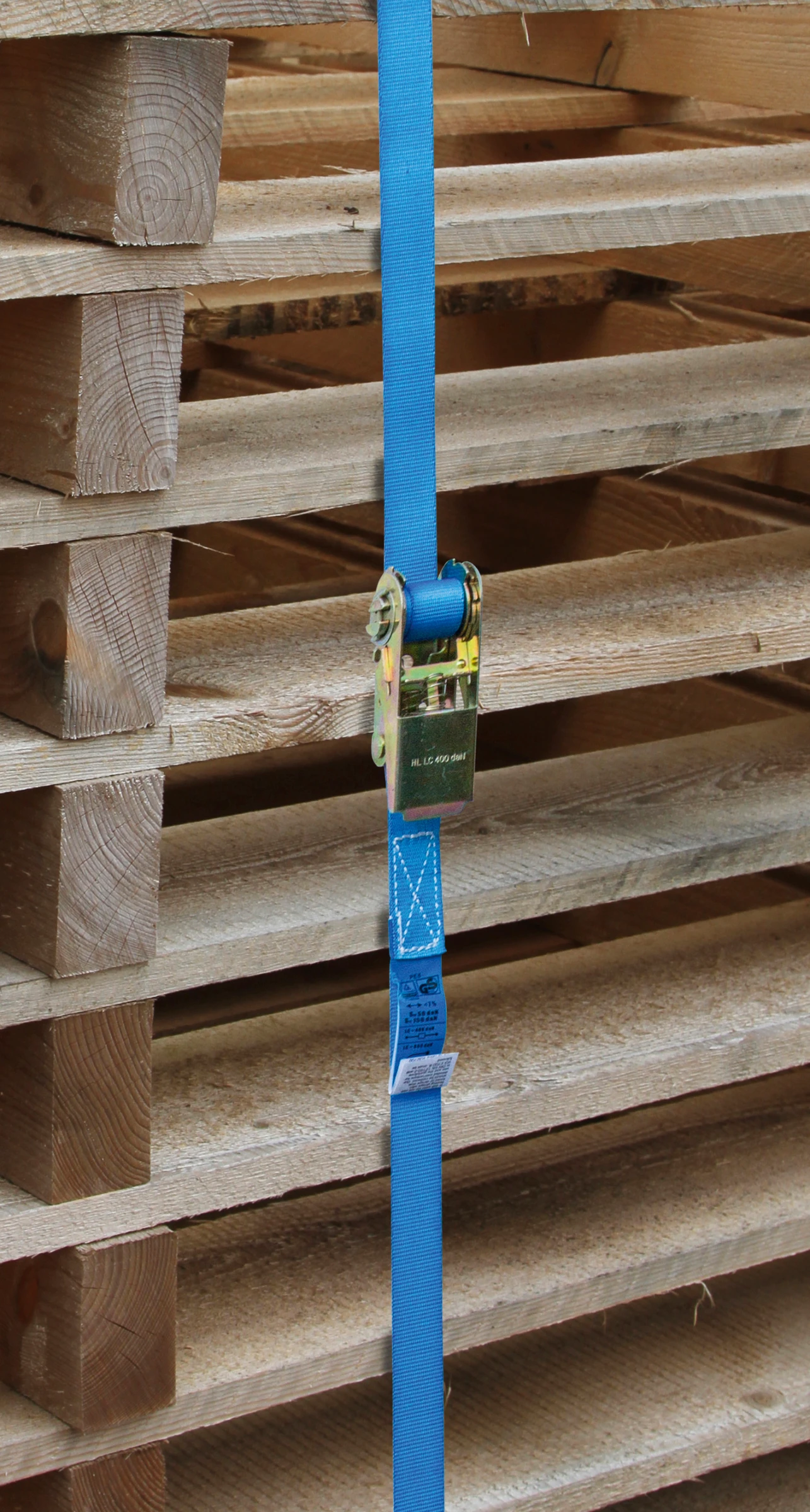 Zurrgurt zweitlg. mit Ratsche 6 m, PVC besch. S-Haken, 800kg