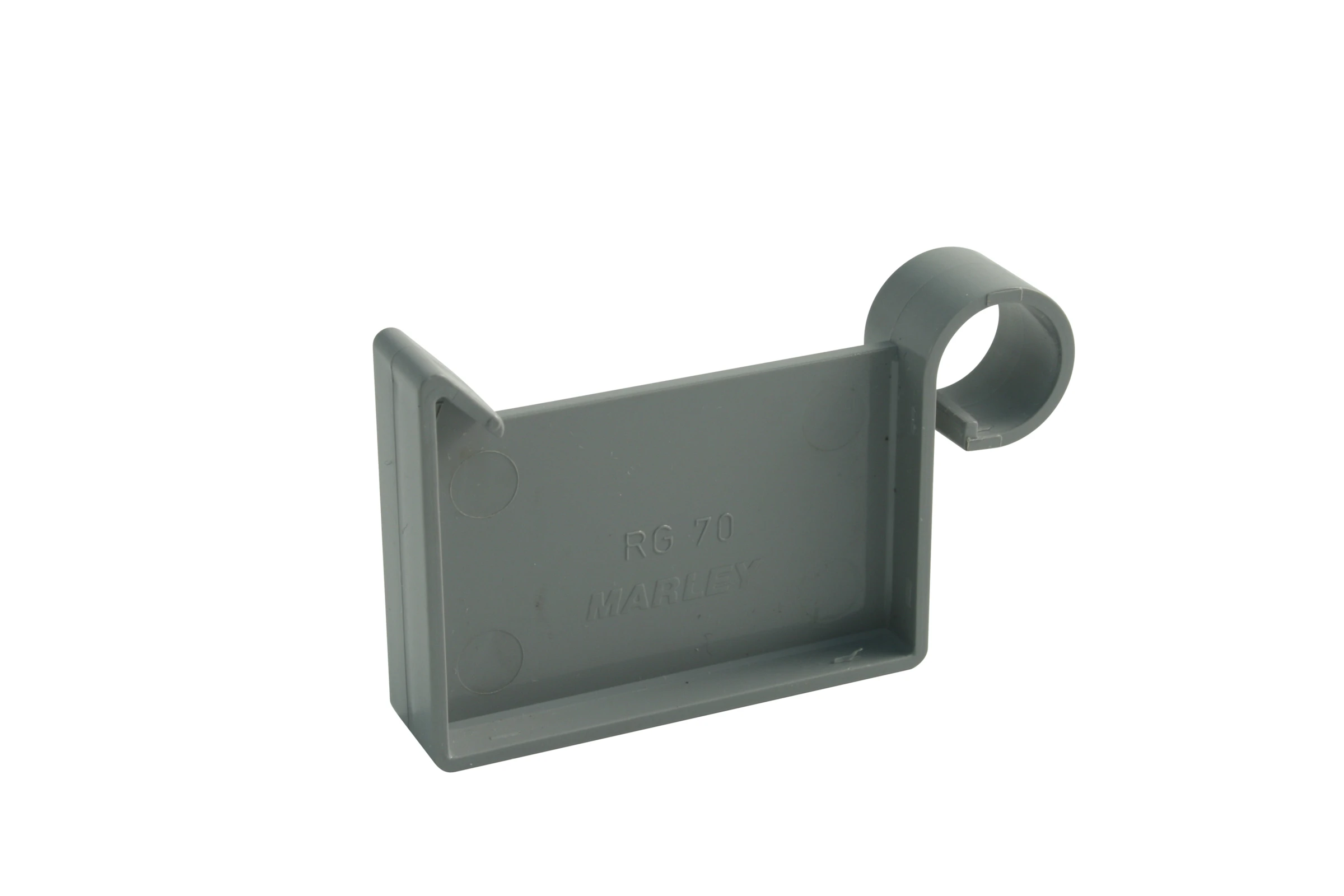 Endstück LI / RE Kasten- dachrinne RG 70, grau