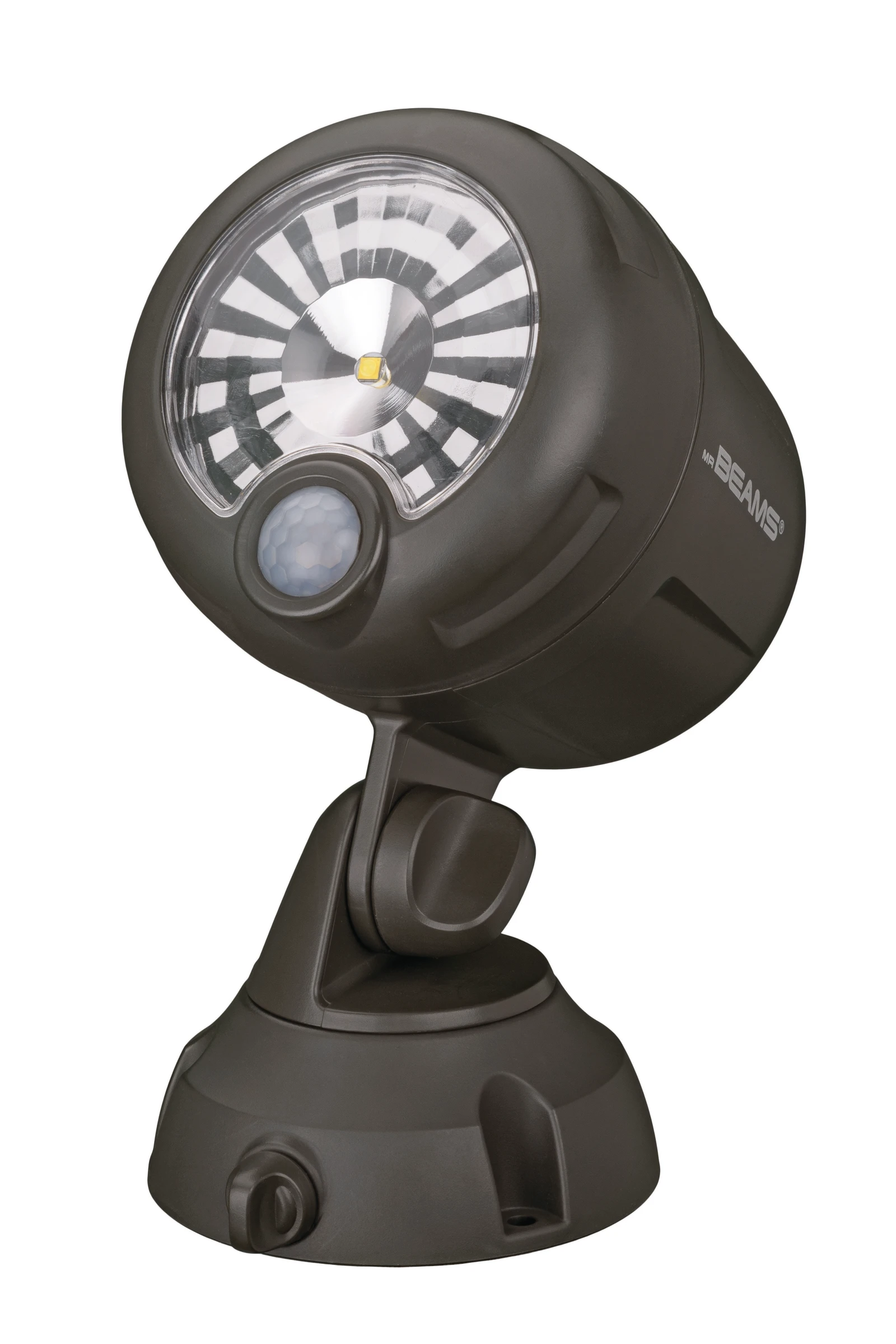 Der braune batteriebetriebene LED-Strahler MB360XT ist mit seinem Lichtstro