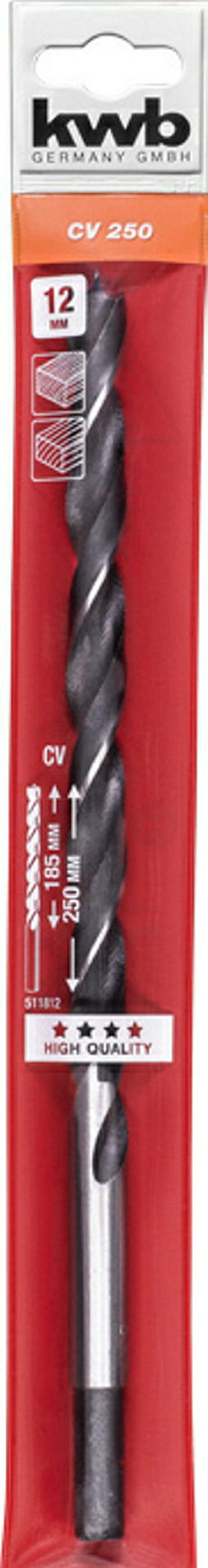Balkenbohrer, Holzspiralbohrer, extra lang, 250 mm, ø 12.0 mm