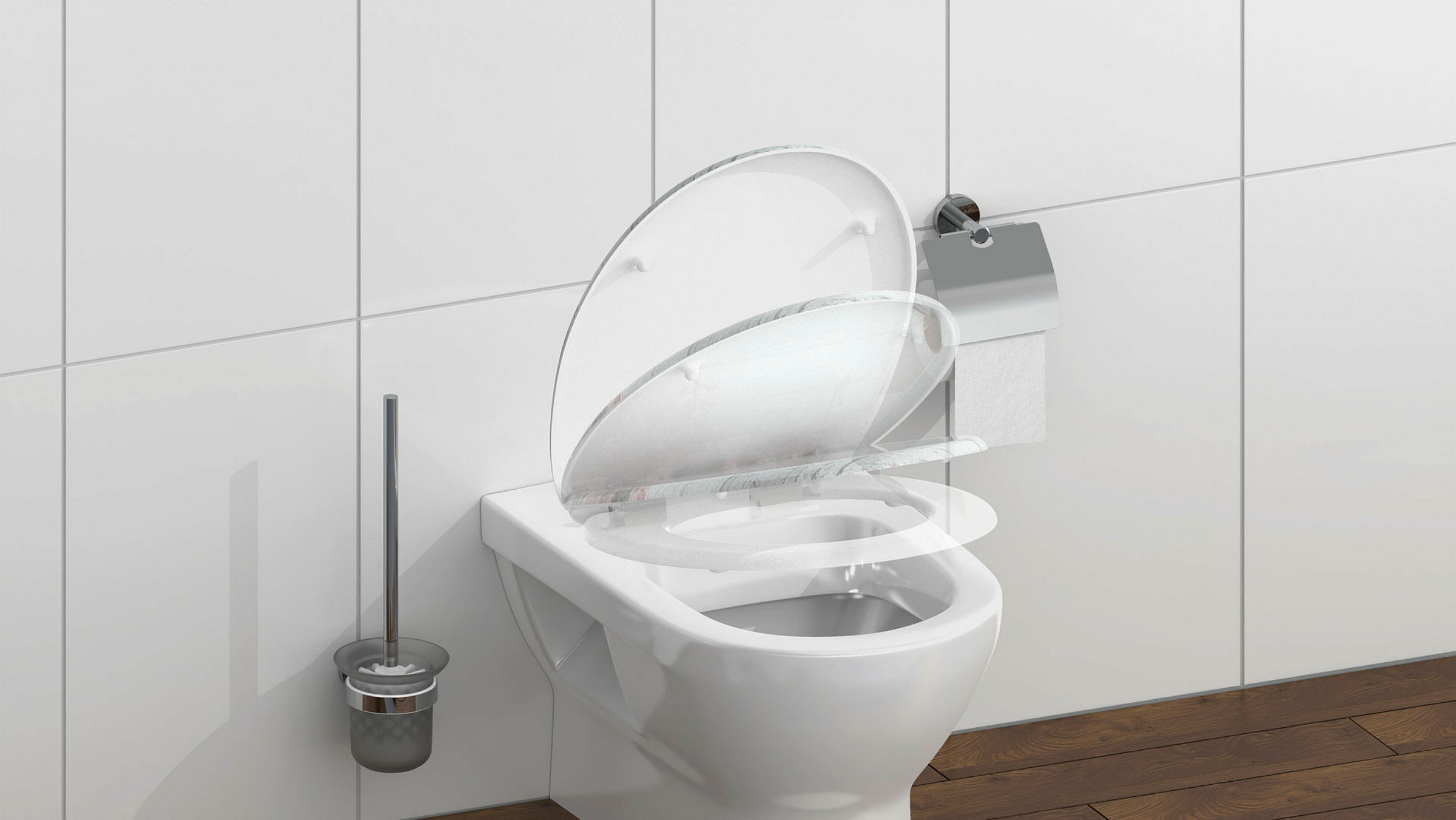 Duroplast WC-Sitz FLOWERS&WOOD, mit Absenkautomatik
