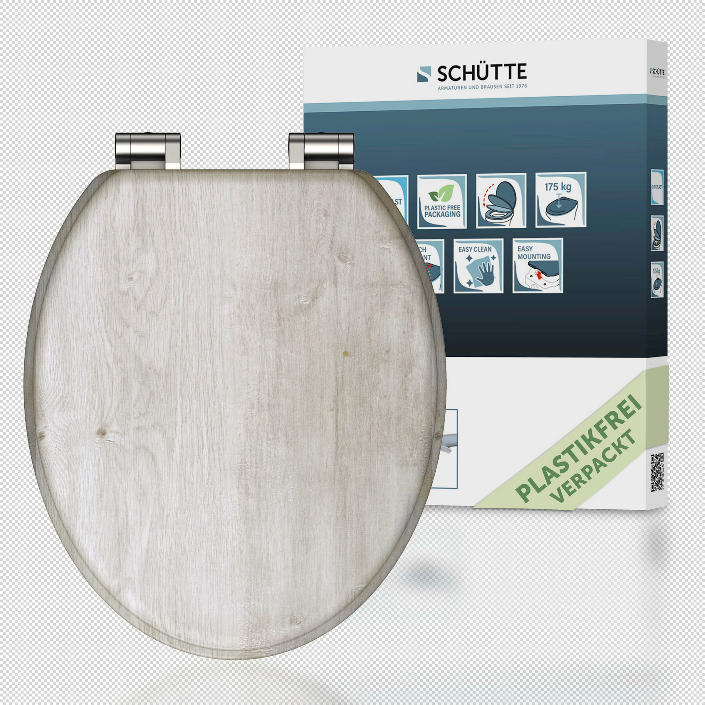 MDF WC-Sitz LIGHT WOOD, mit Absenkautomatik