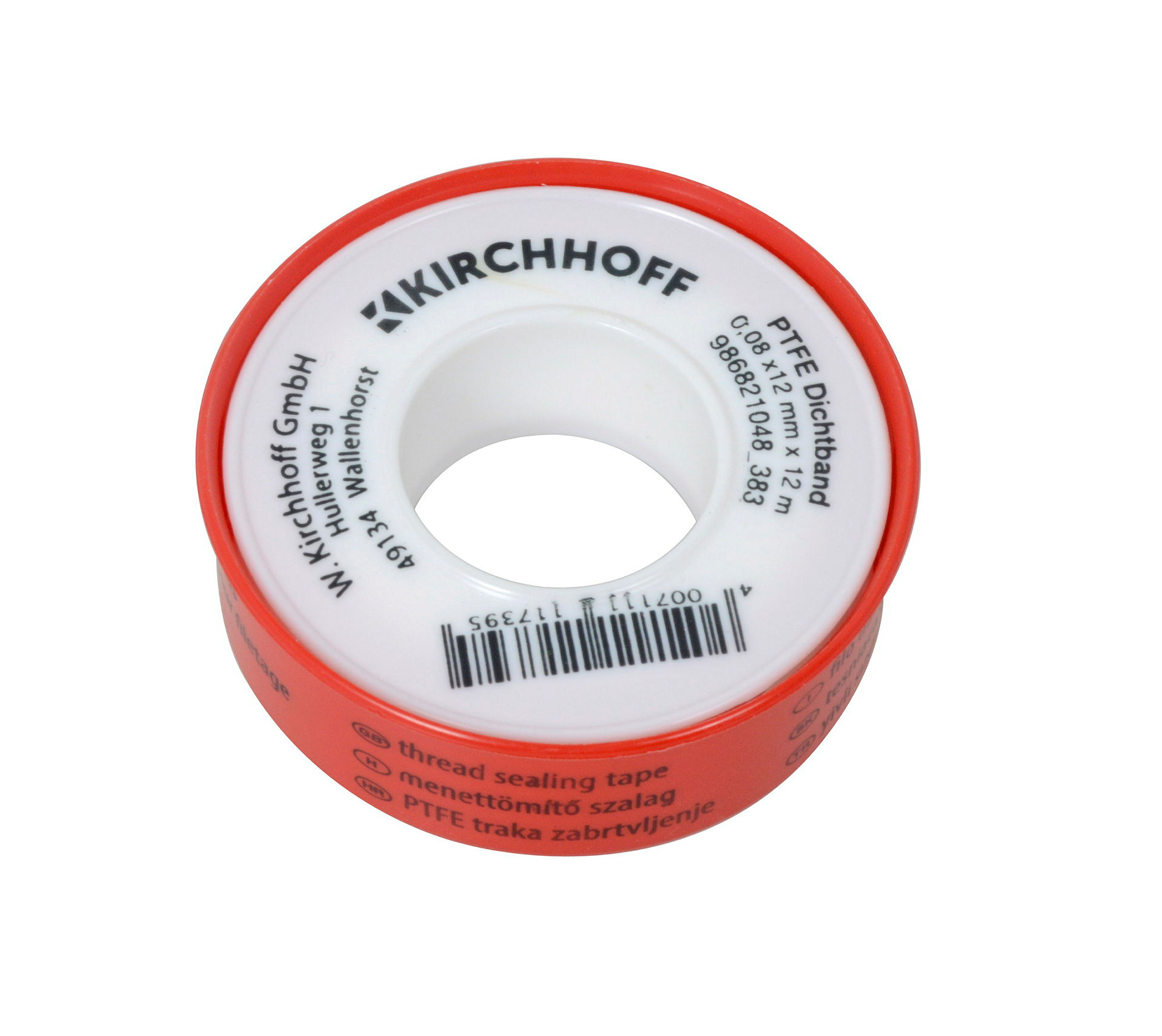 PTFE Gewindedichtband, 0,08 x 12 mm x 12 m