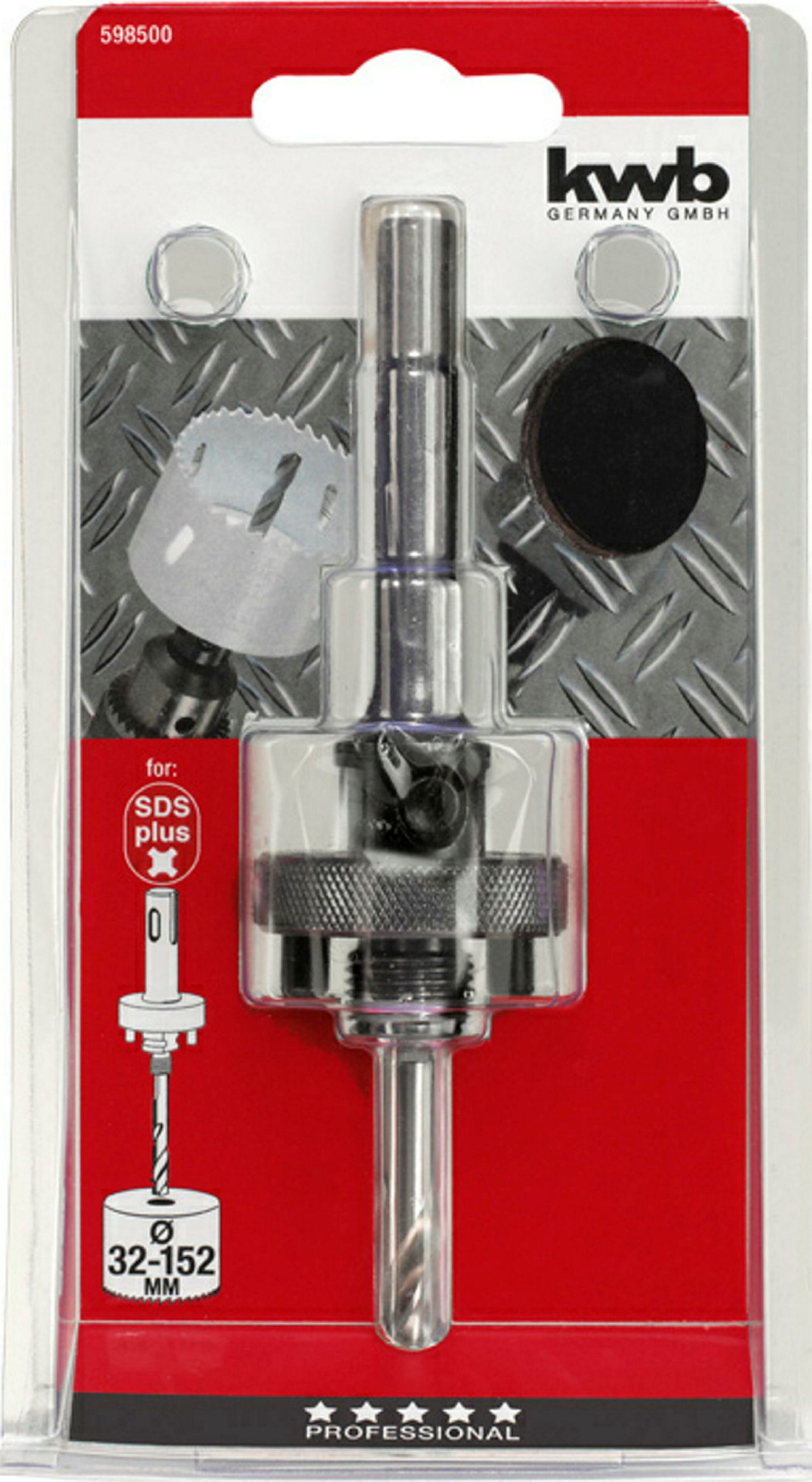 Aufnahmeschaft für HSS-CO-Bi-Metall Lochsägen, ø 32-152 mm, SDS Plus