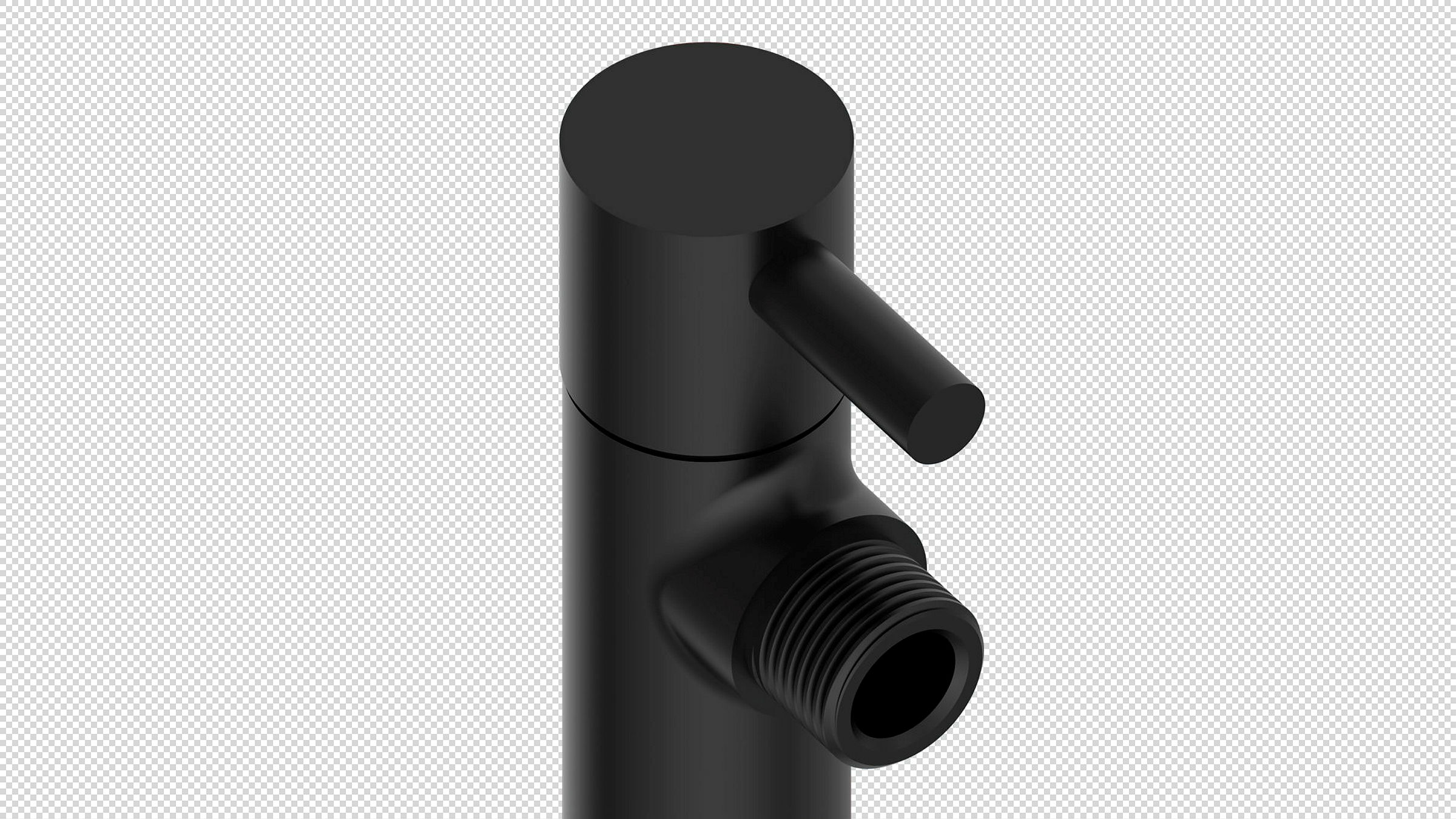 MS Eckventil, Schwarz matt, 1/2''AG x 10 mmQ, mit Rosette