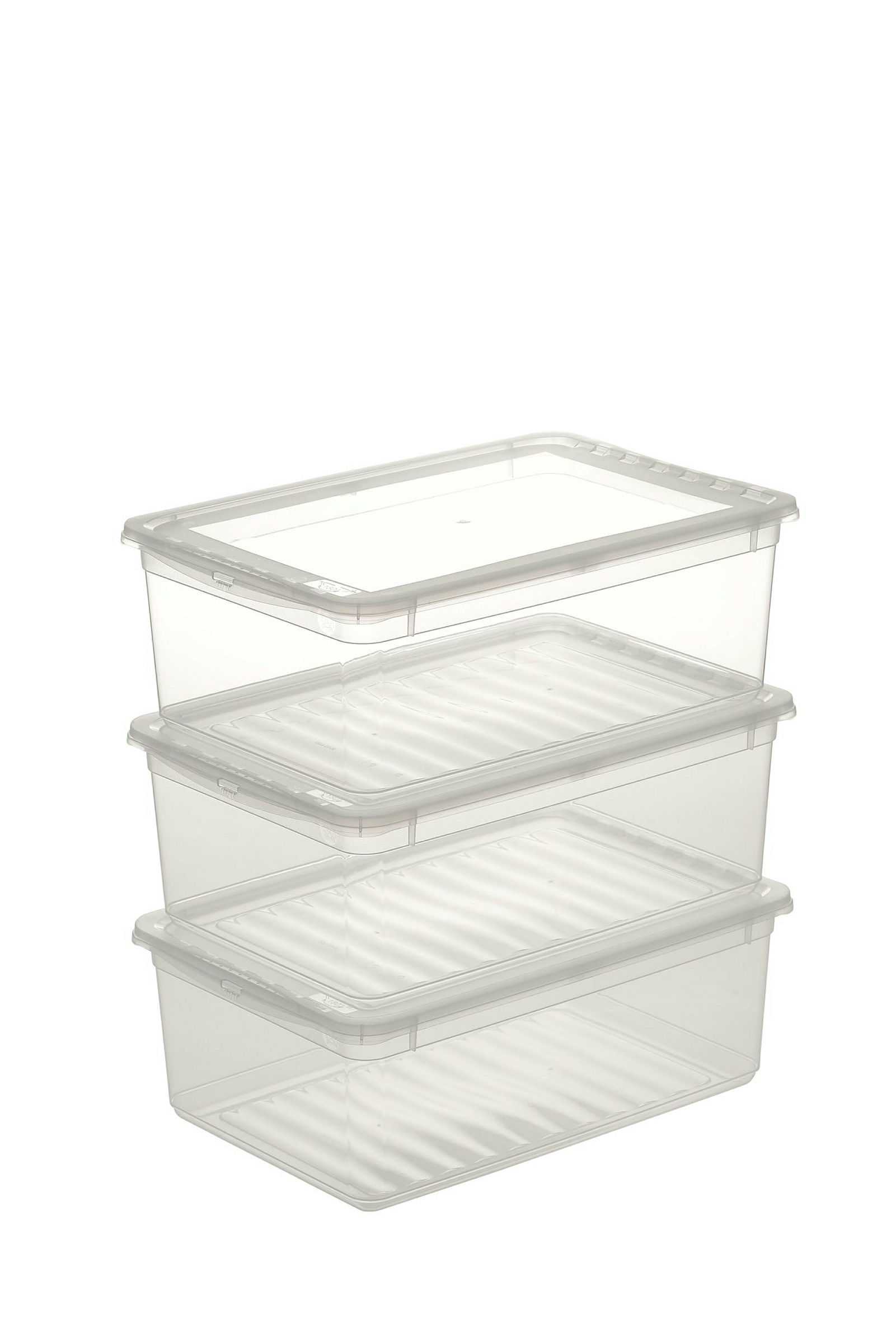 keeeper Aufbewahrungsboxen, 3 x 11 l, 39 x 26,5 x 14 cm, Bea, Transparent